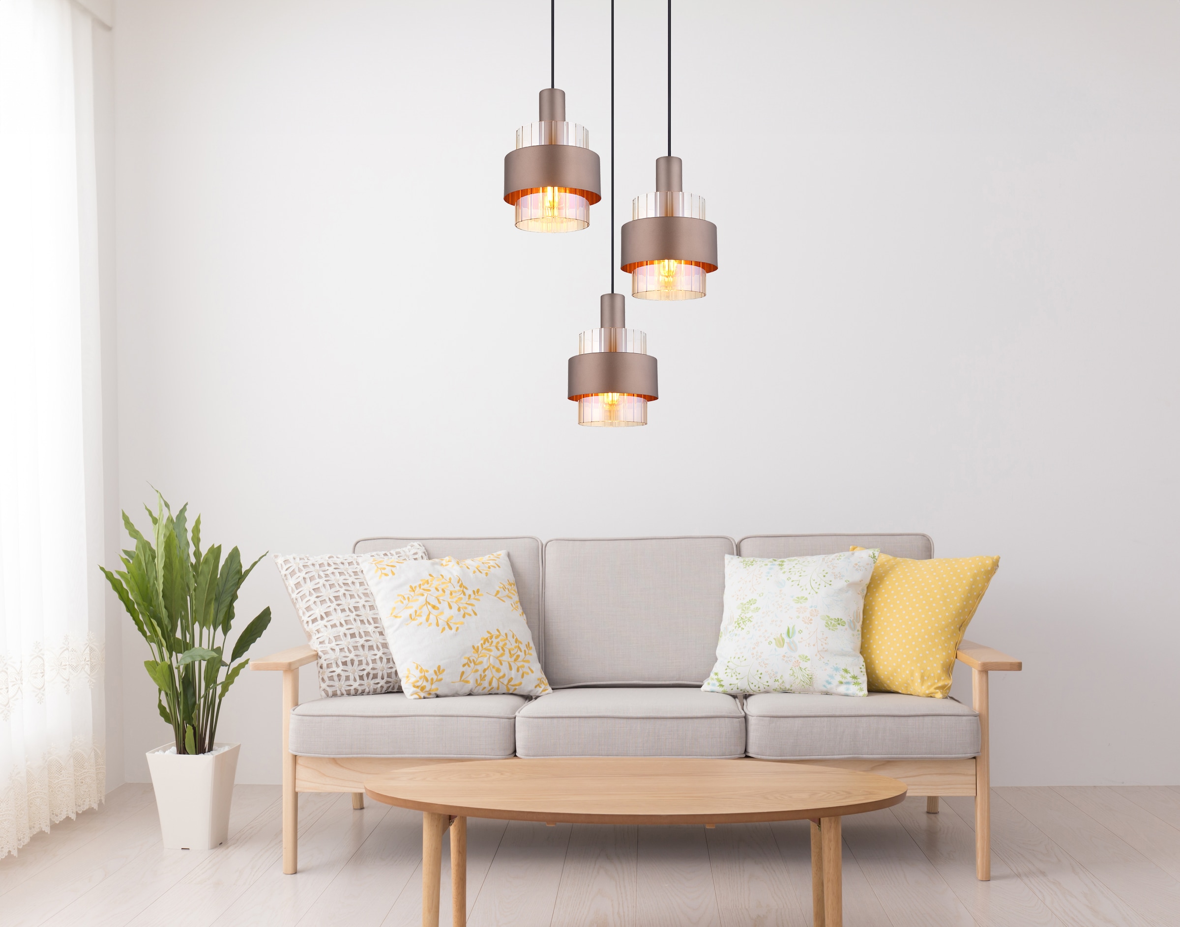 GLOBO LIGHTING Hängeleuchte »MILLEY«, Leuchtmittel E27 | ohne Leuchtmittel, Hängelampe/Pendelleuchte/Esszimmer/Wohnzimmer/Esstisch