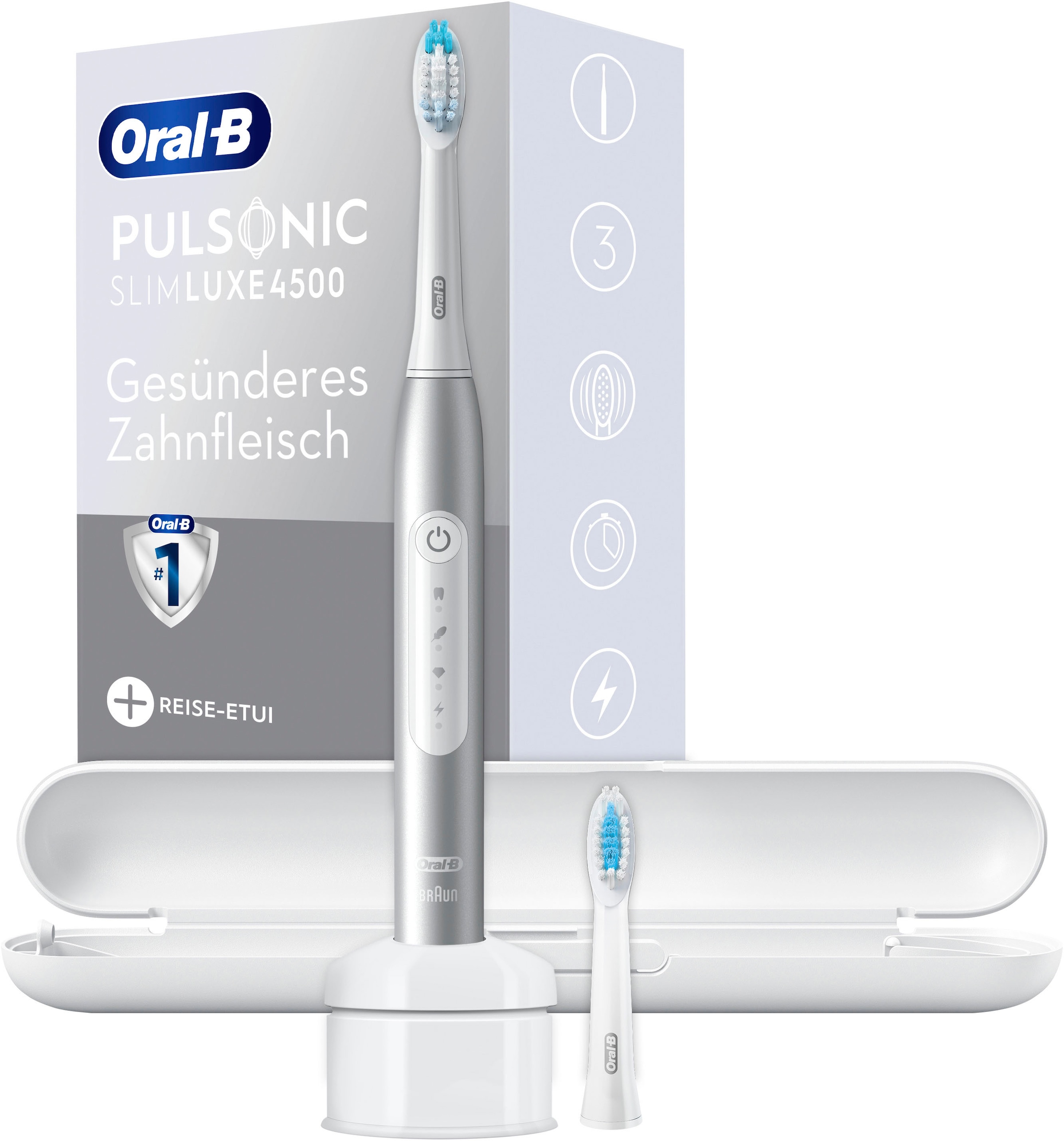 Oral-B Schallzahnbürste »Pulsonic Slim Luxe 4500«, 2 St. Aufsteckbürsten