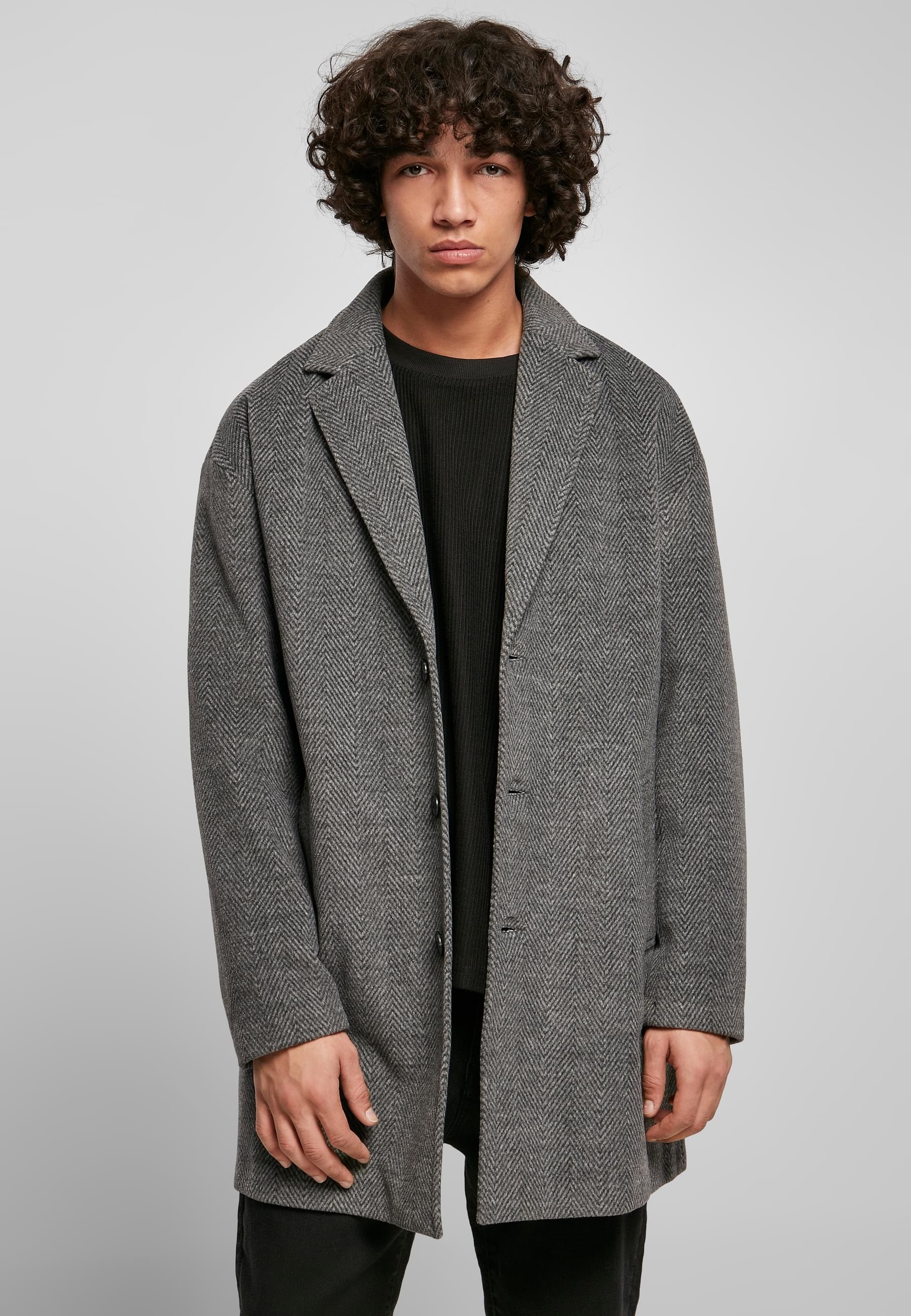 URBAN CLASSICS Allwetterjacke »Urban Classics Herren Classic Herringbone Coat«, (1 St.), ohne Kapuze