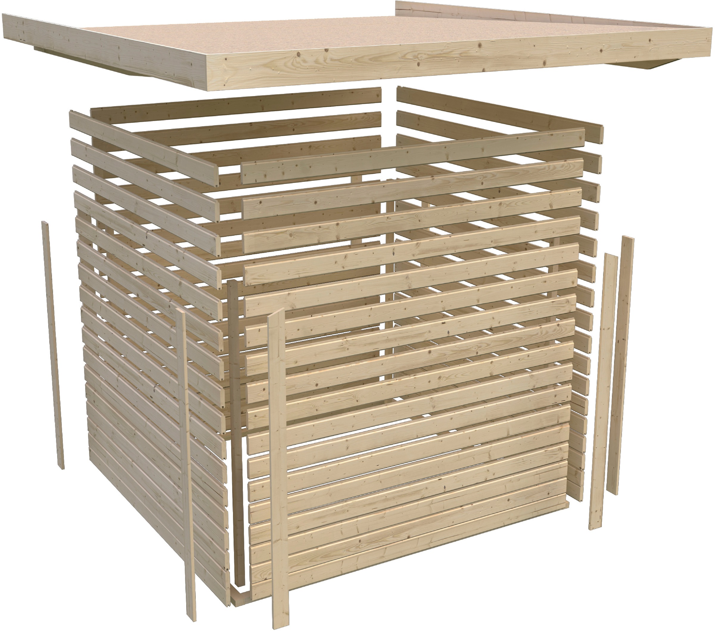 Karibu Fahrradbox »Fahrradgarage 3 Solar«, in verschiedenen Farben, mit Solarkit, BxTxH: 162,5x216x167 cm