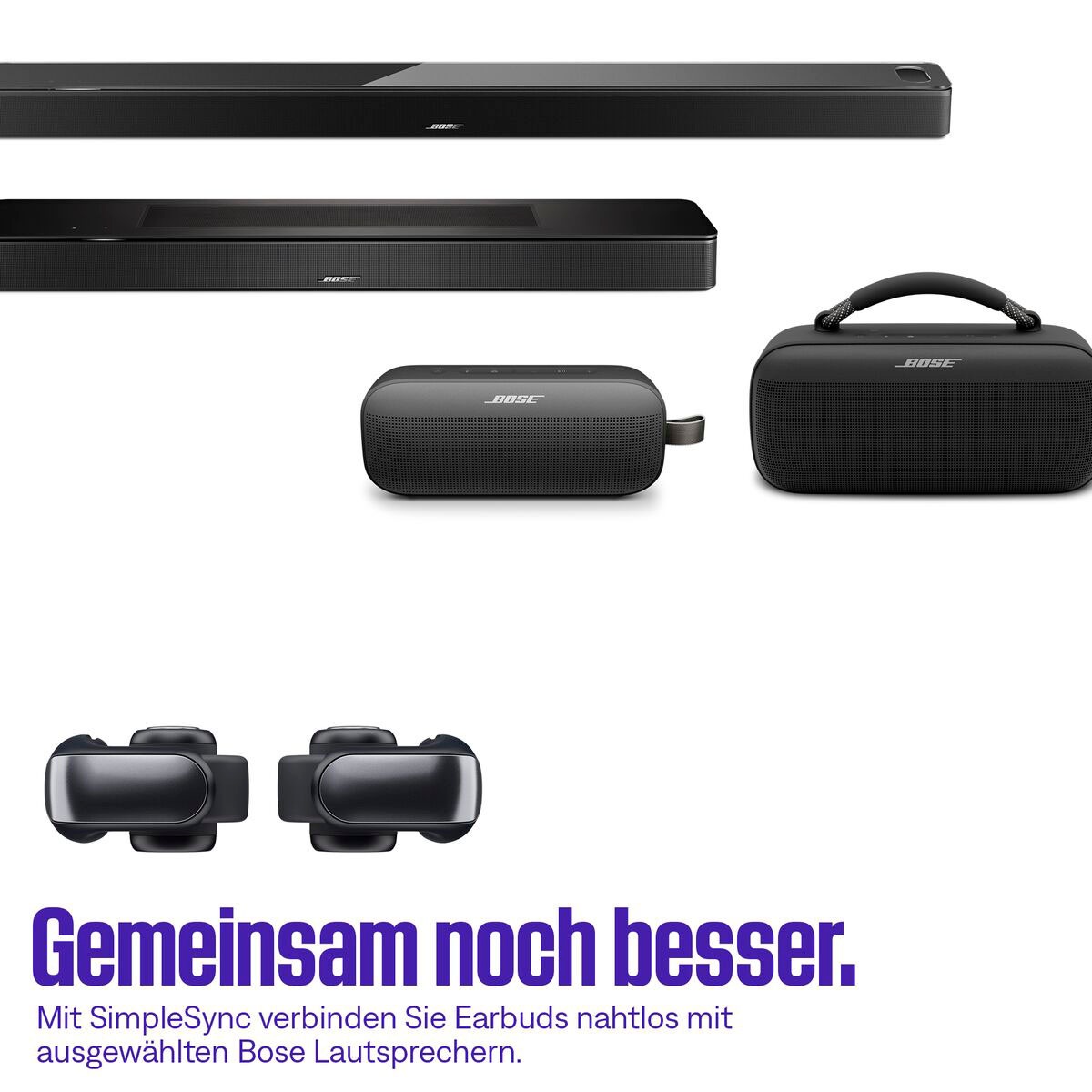 Bose Kopfhörer »Ultra Open Earbuds mit 2 Modi: Immersive Sound, Stereo«, Bluetooth, Stummschaltung, Simple Sync, Google Fast Pair, Umgebung wahrnehmen