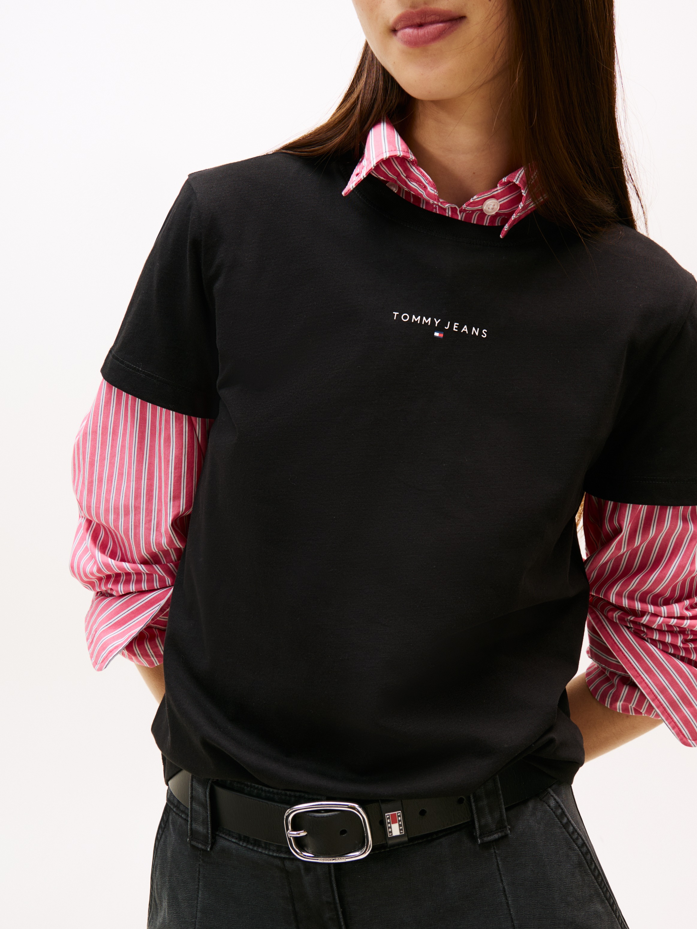 Tommy Jeans Kurzarmshirt "TJW REG LINEAR SS TEE" günstig online kaufen