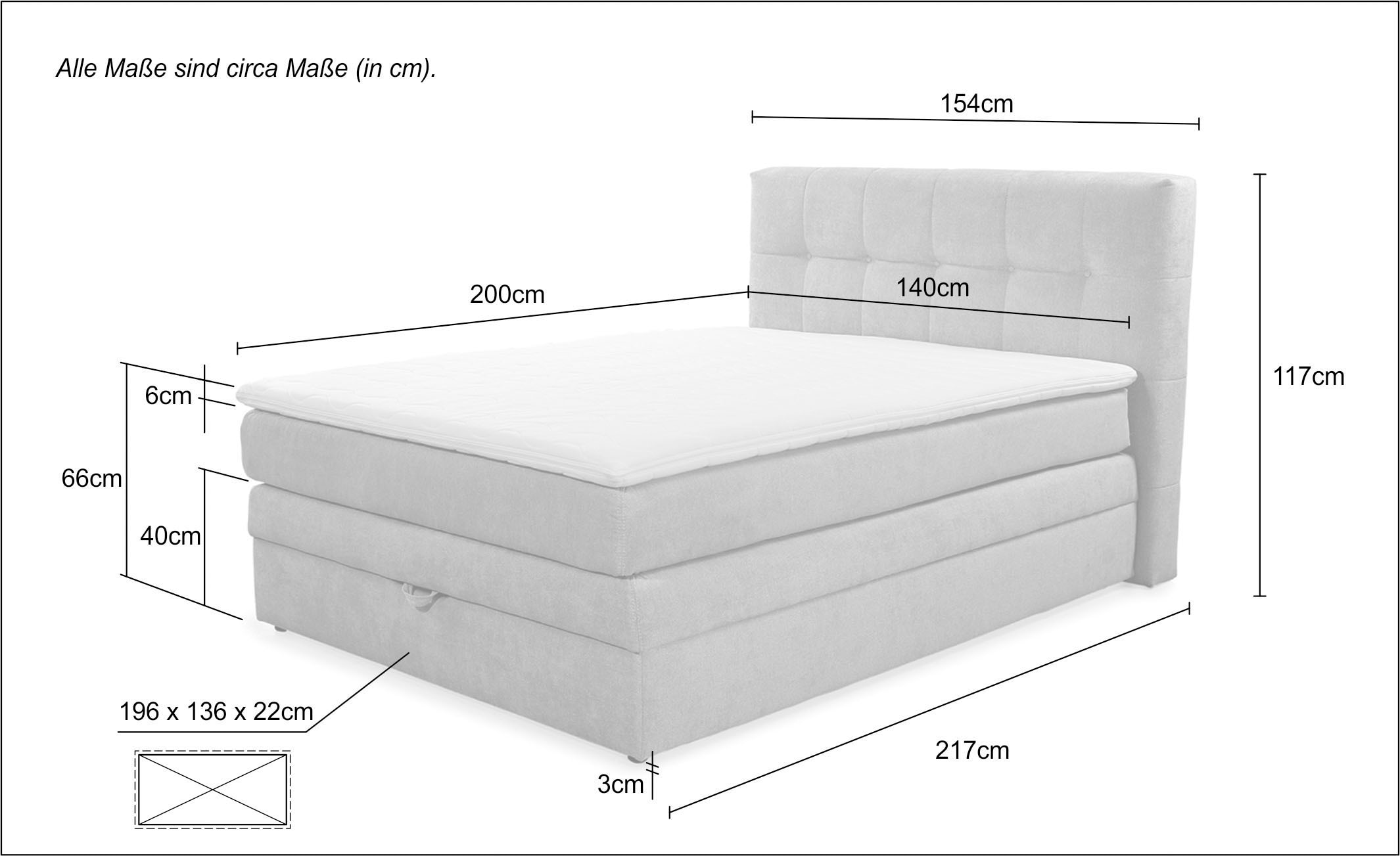 Jockenhöfer Gruppe Boxspringbett »Amy in Cord« mit Bettkasten und Kaltschaum-Topper, erhältlich in 120, 140 & 180cm