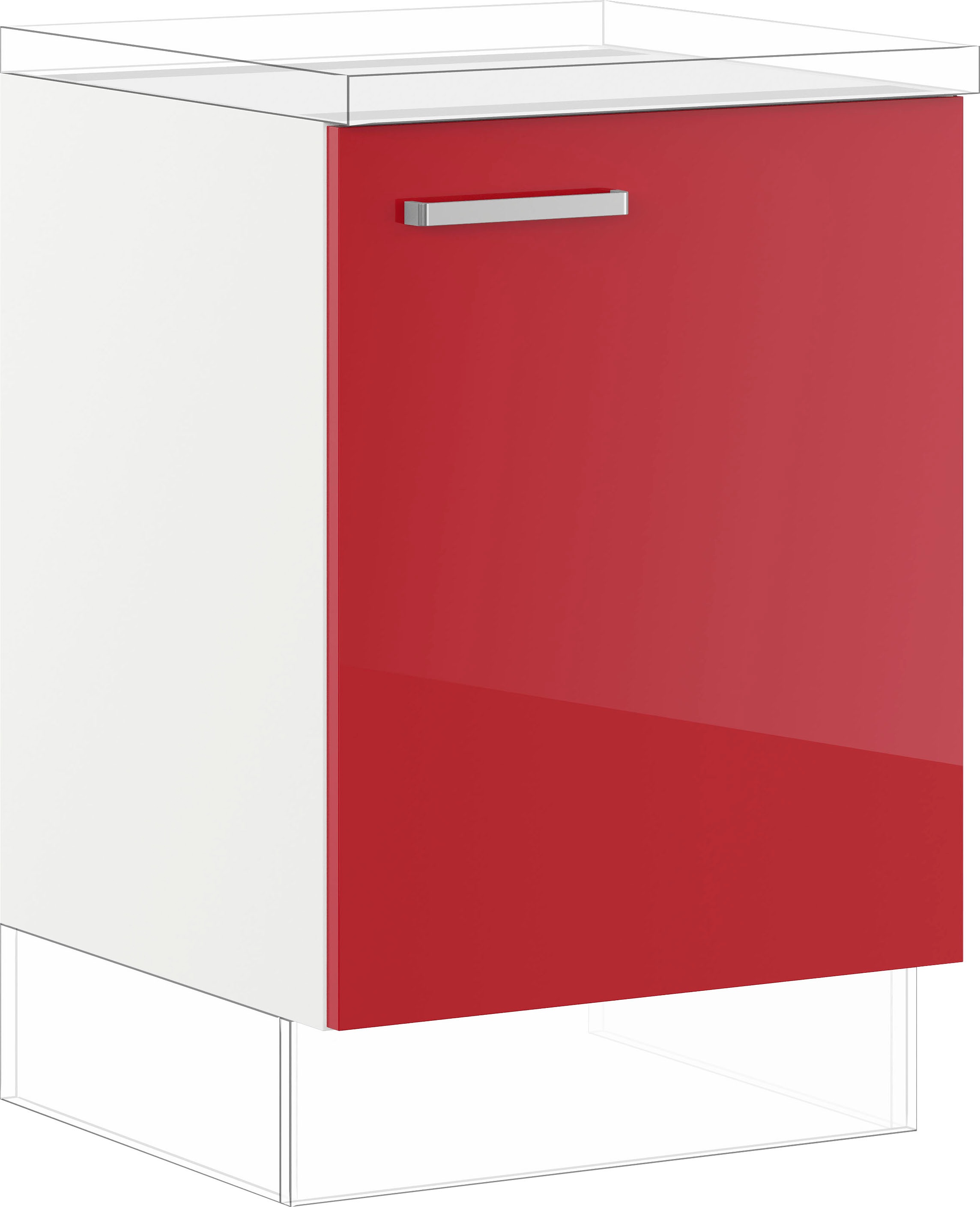 IMPULS KÜCHEN Unterschrank rot hochglan... IMPULS KÜCHEN Unterschrank rot hochglan...