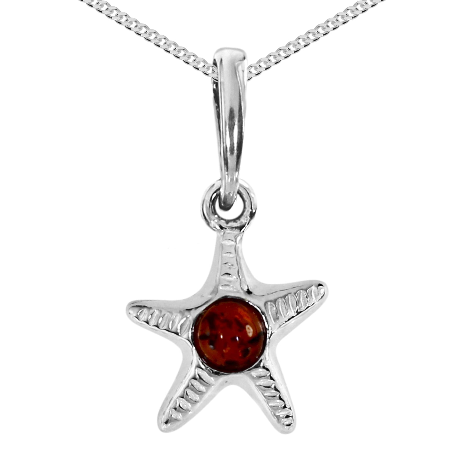Kette mit Anhänger OSTSEE-SCHMUCK "- Seestern - Silber 925/000 - Bernstein" Gr. 45, silber (silber 925, silberfarben, weiß), Schmuck_Sets, Damen, 45, Silber 925 (Sterlingsilber) 4