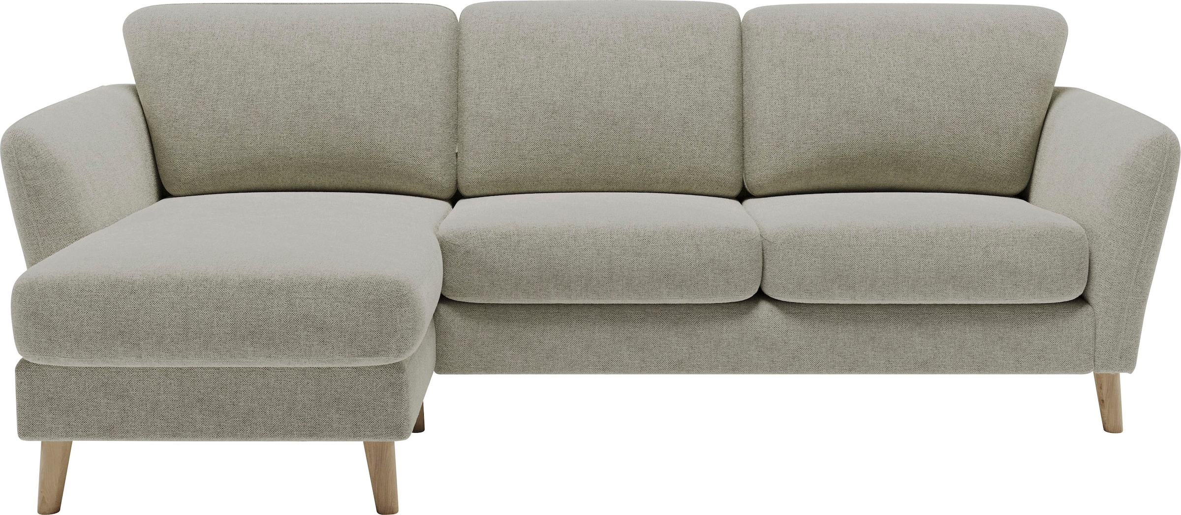 Home affaire Ecksofa »MARSEILLE (242/152cm),L-Form, Rec. rechts/links« Massivholzbeine Eiche, Landhausstil, Wellenunterfederung