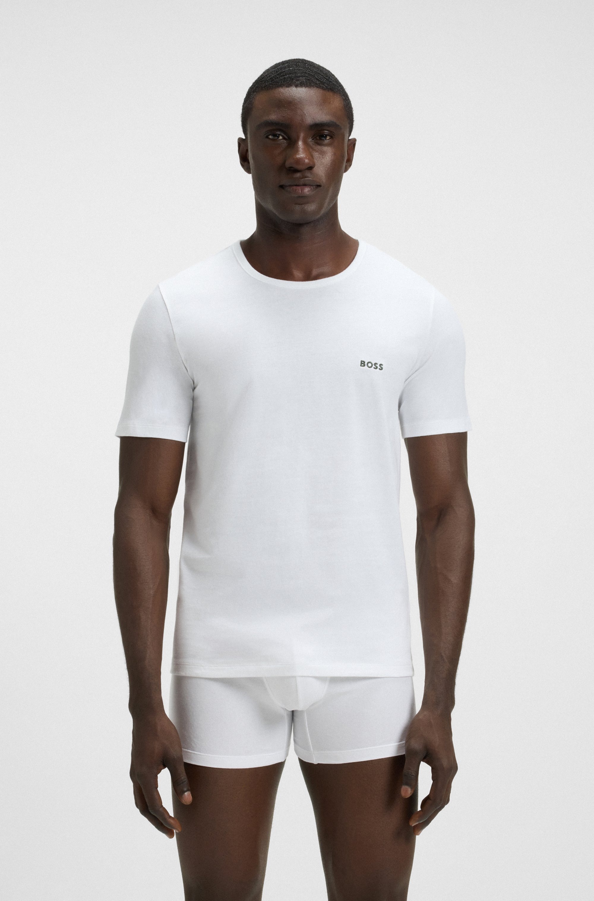 BOSS T-Shirt "TShirtRN 3P Classic" Packung, 3 Stk. tlg. mit BOSS Stickerei günstig online kaufen