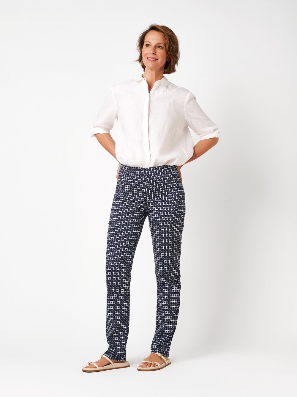 Relaxed Stretch-Hose »Alice Slim«  aus strukturiertem Jacquard