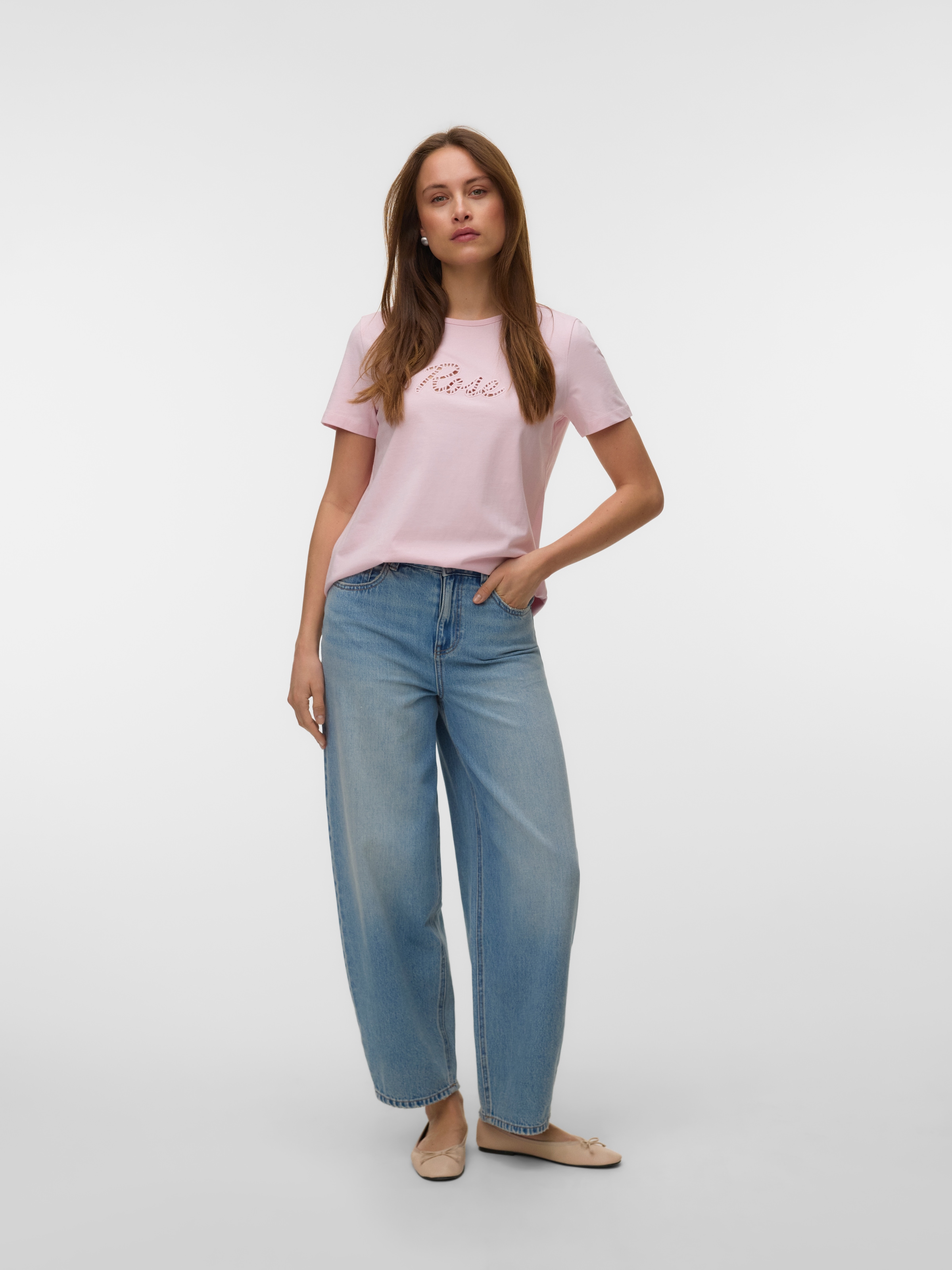 Vero Moda Kurzarmshirt »VMMIRANDA SIF SS TOP BOX JRS« Baumwolle, regular fit