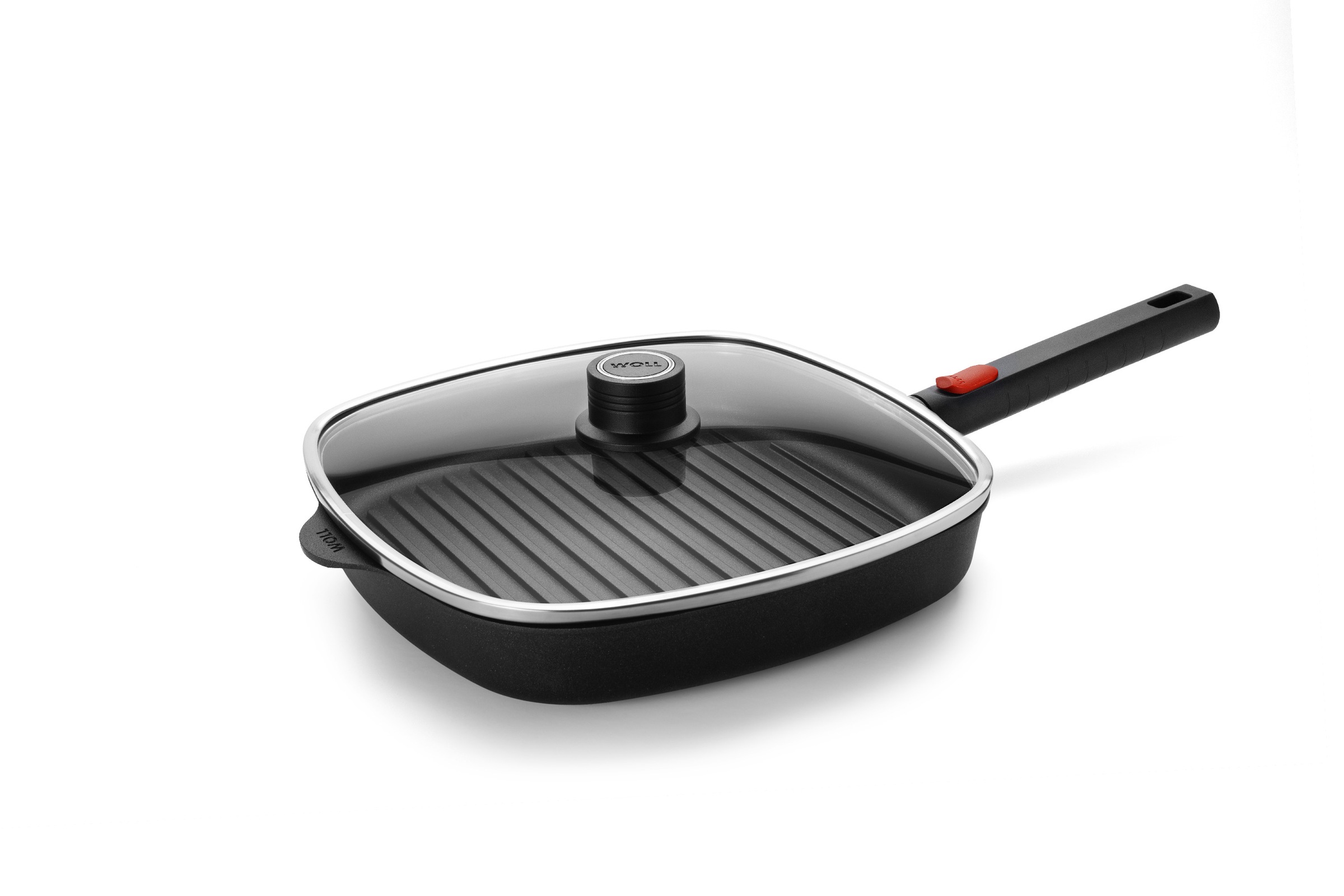 WOLL MADE IN GERMANY Grillpfanne "Logic inkl. Deckel" Aluminiumguss Abnehmbarer Stiel