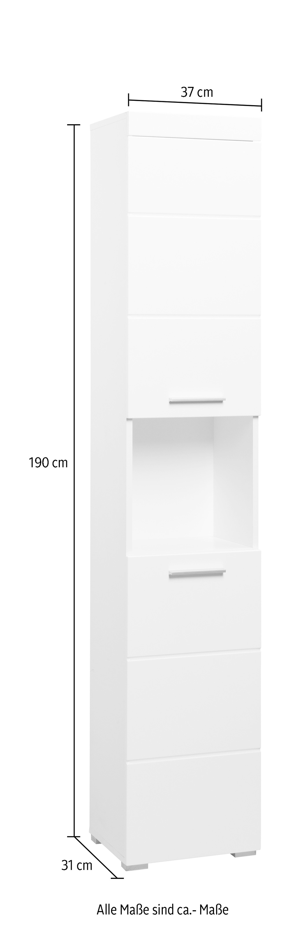 INOSIGN Hochschrank »Avena«, Höhe 190 cm, Badezimmerschrank mit 2 Türen und 1 offenen Fach