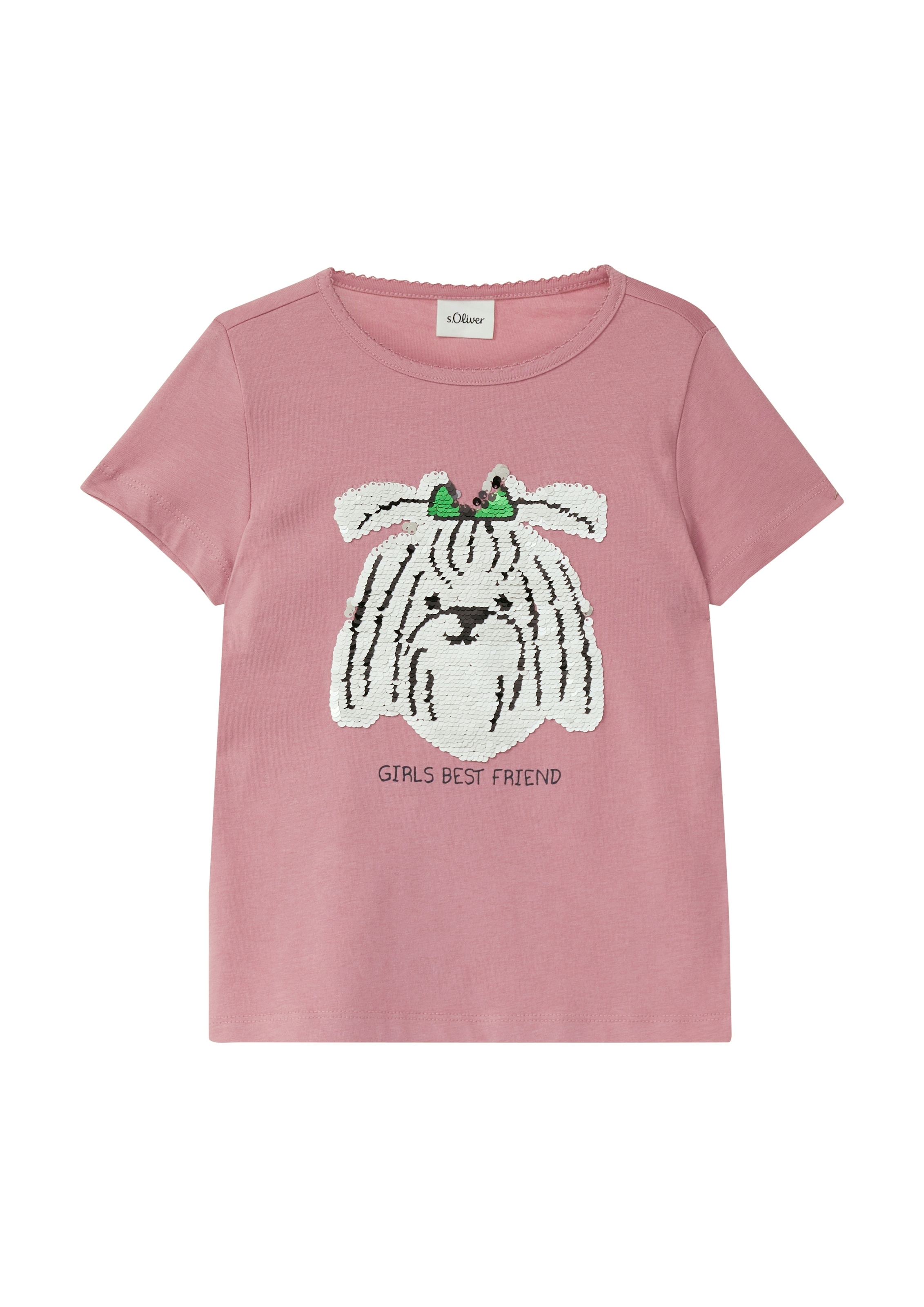 s.Oliver Junior Kurzarmshirt mit Pailletten, für Girls