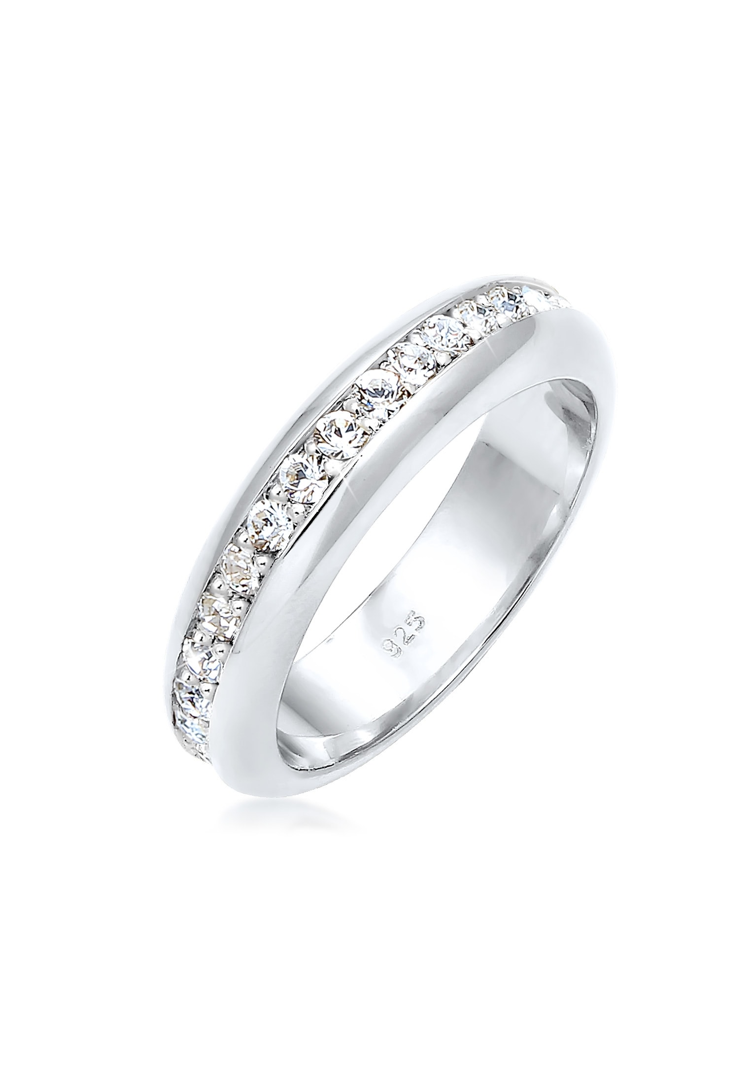 Elli Premium Fingerring »Cocktail Bandring Kristalle 925 Silber«