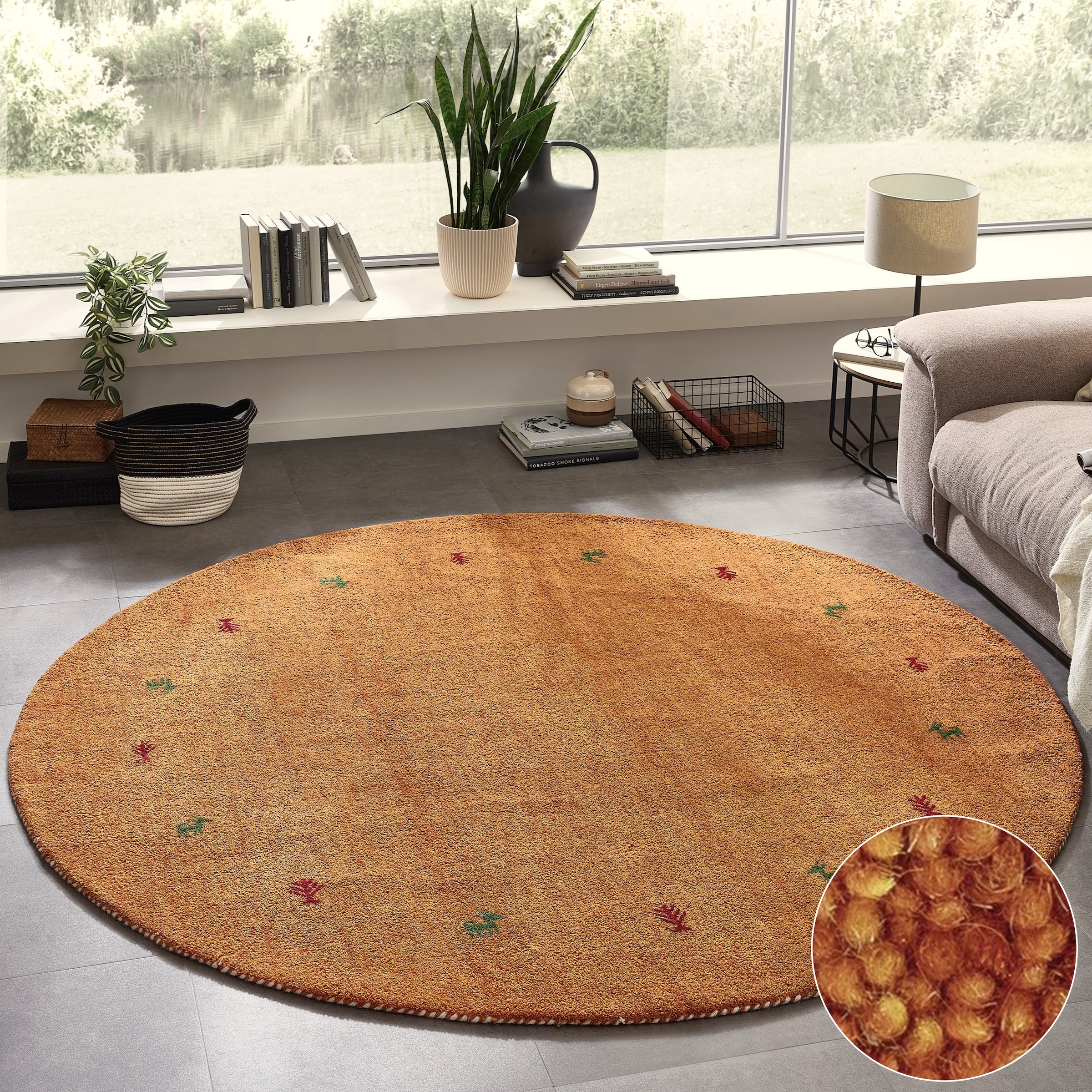 THEKO Wollteppich "Gabbeh Motiv, Handgefertigt, Teppich, Tiermotiv, reine W günstig online kaufen