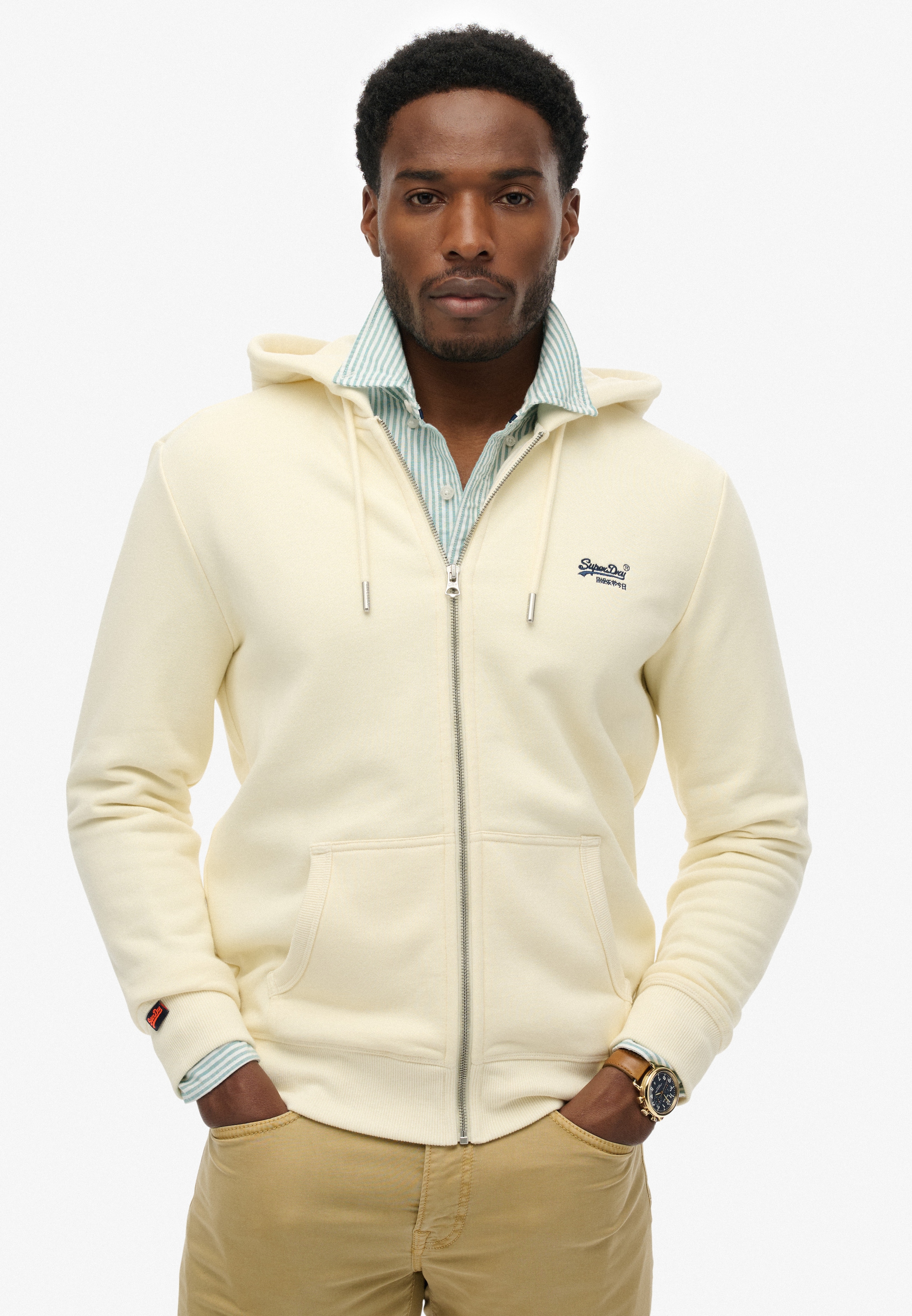 Superdry Kapuzensweatjacke "ESSENTIAL LOGO ZIP HOODIE HB" Baumwollmischung, günstig online kaufen