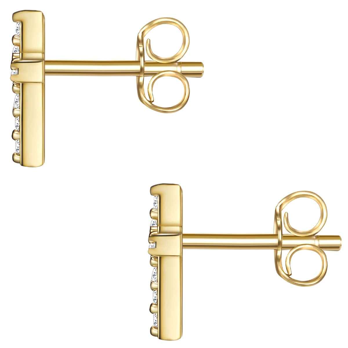 Paar Ohrstecker GLANZSTÜCKE MÜNCHEN "Set: GSM229", gelbgold, weiß, Ohrringe, Damen, 7,9,mit Steinen, Silber 925 (Sterlingsilber), aus Sterling Silber 2