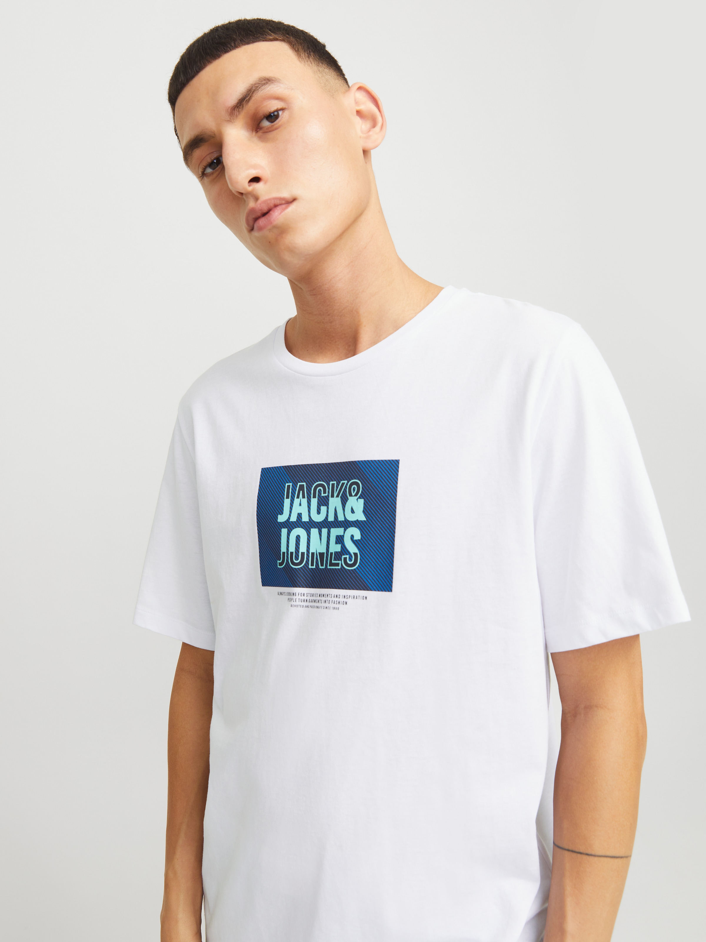 Jack & Jones Print-Shirt »JJHUDSON – Print-Shirt mit Rundhals und Loose Fit«, bedruckt, modisch, loose fit, Jersey