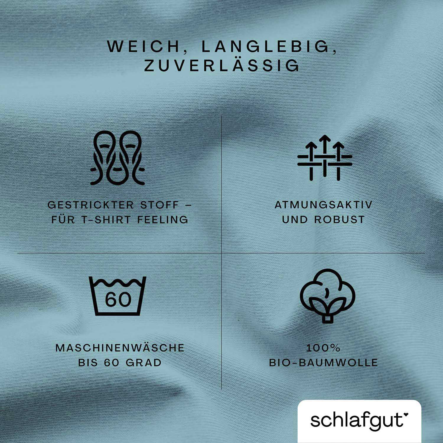Thumbnail - Schlafgut Spannbettlaken "CASUAL u.a. in Gr. 90x200, 140x200 oder 180x200 cm, 100% Bio-Baumwolle", Bettlaken für Matratz...