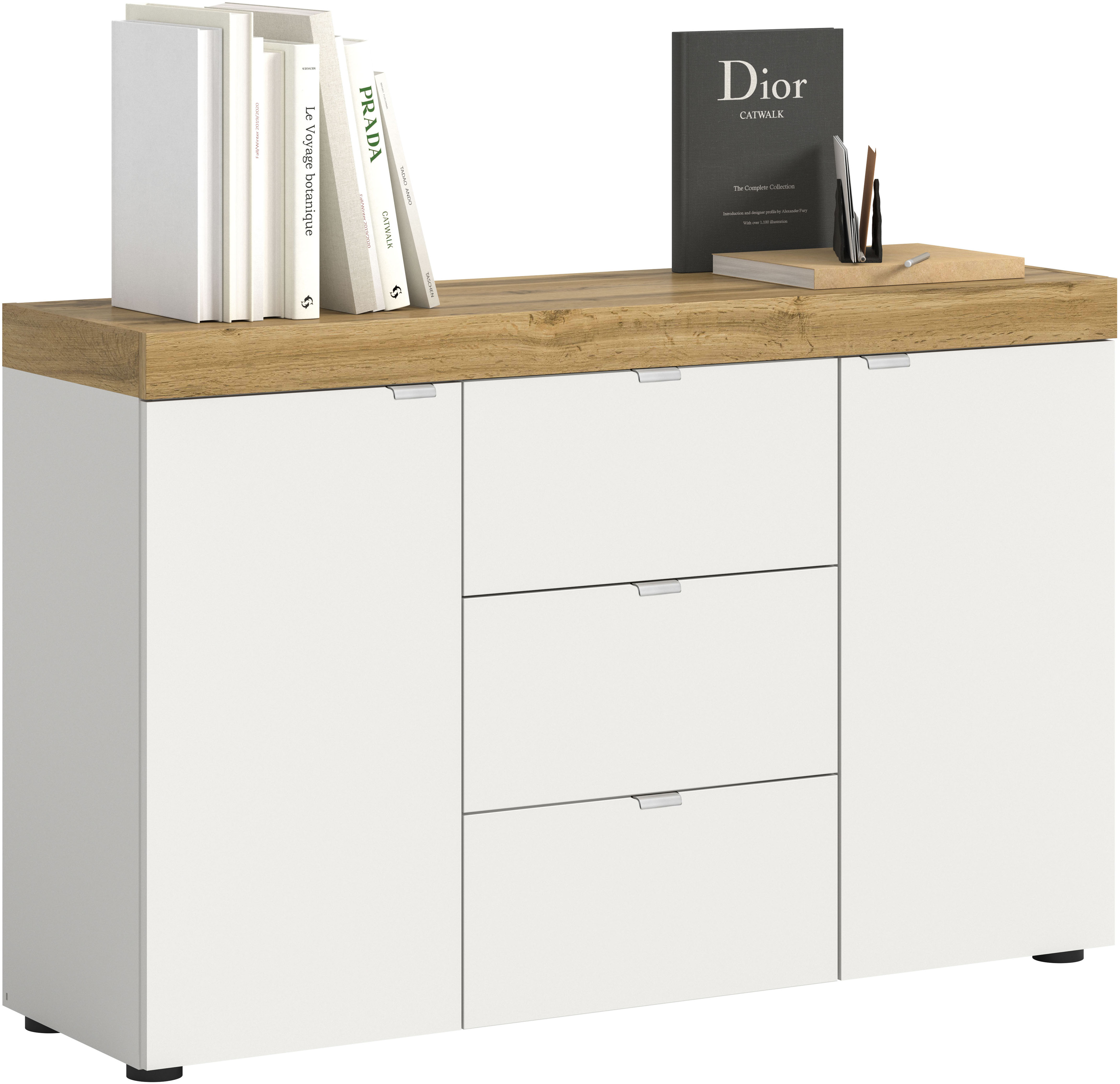 OTTO home Sideboard "MAMBO II, Breite 125 cm, 2 Türen, 3 Schubkästen" 1 Stk. tlg. Sideboard, Kommode, Wohnzimmer, Flur, Arbeitszimmer