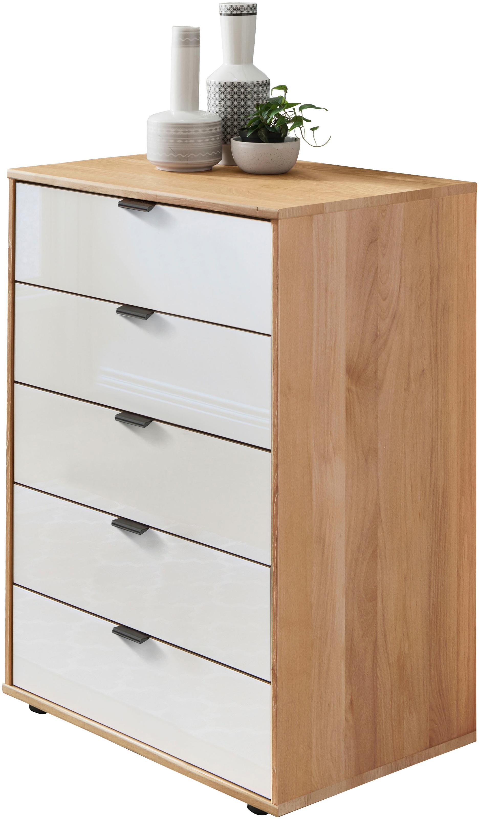 WIEMANN "Cardiff Sideboard, Wäscheschrank, teilmassiv Erle, mit Schubladen" Glas- oder Massivholzfront, verschiedene Breiten, MADE IN GERMANY, Schubkästen inklusive Selbsteinzug und Dämpfung
