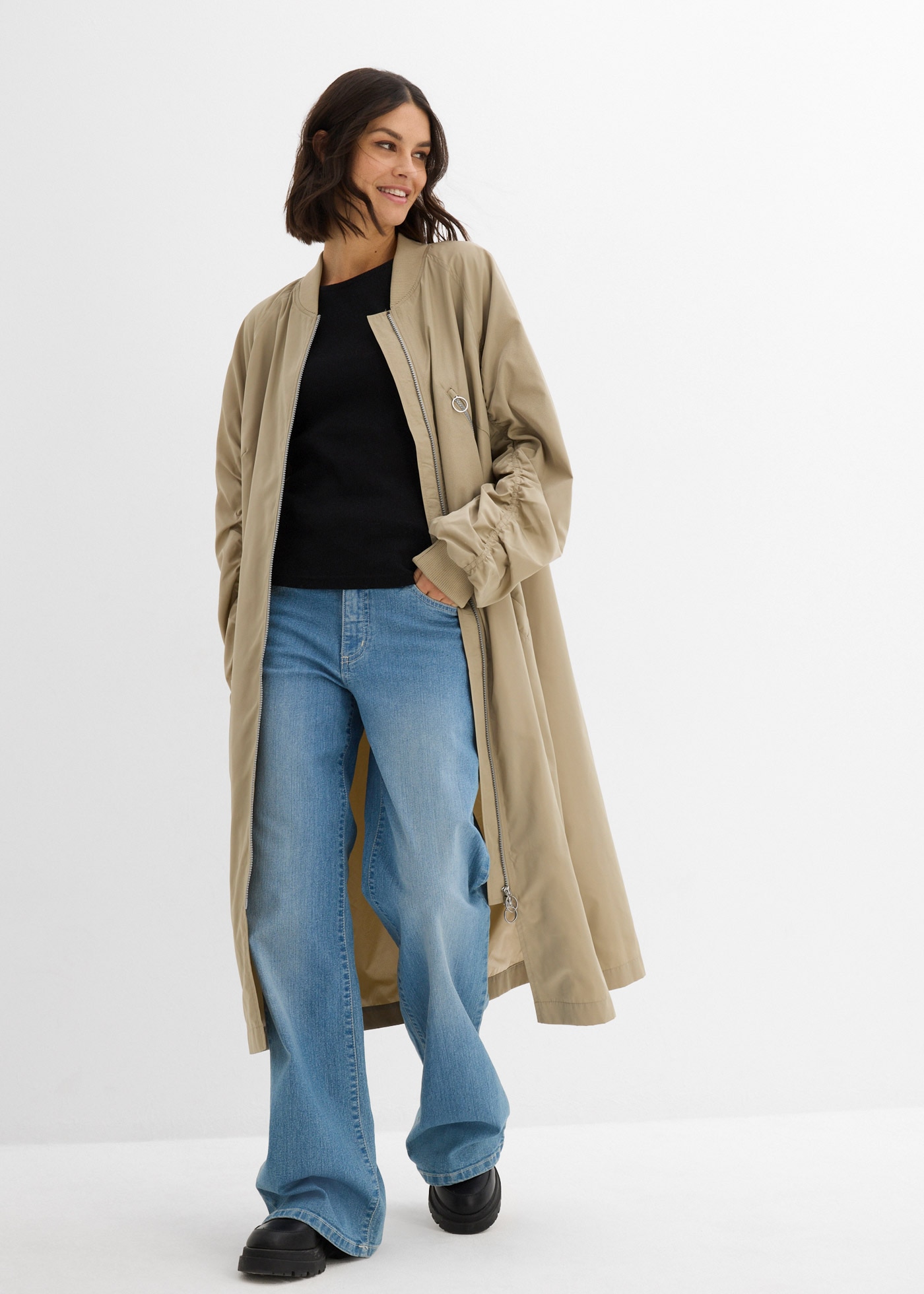 bonprix Umstandsmantel 1 lässige Passform, mit Raffdetail am Ärmel, 2-Wege- günstig online kaufen