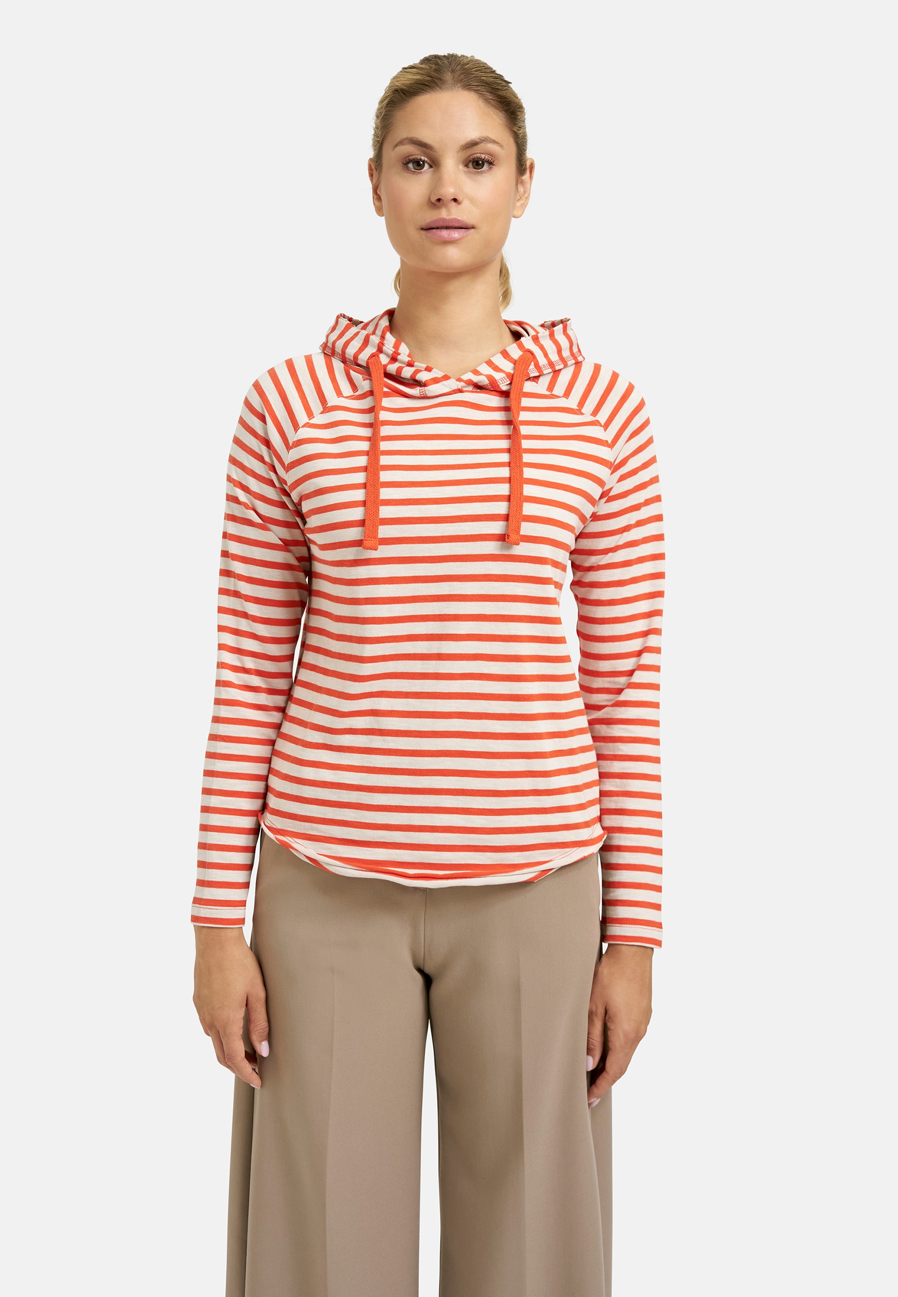 Smith & Soul Kapuzenshirt mit offenen Kanten am Saum