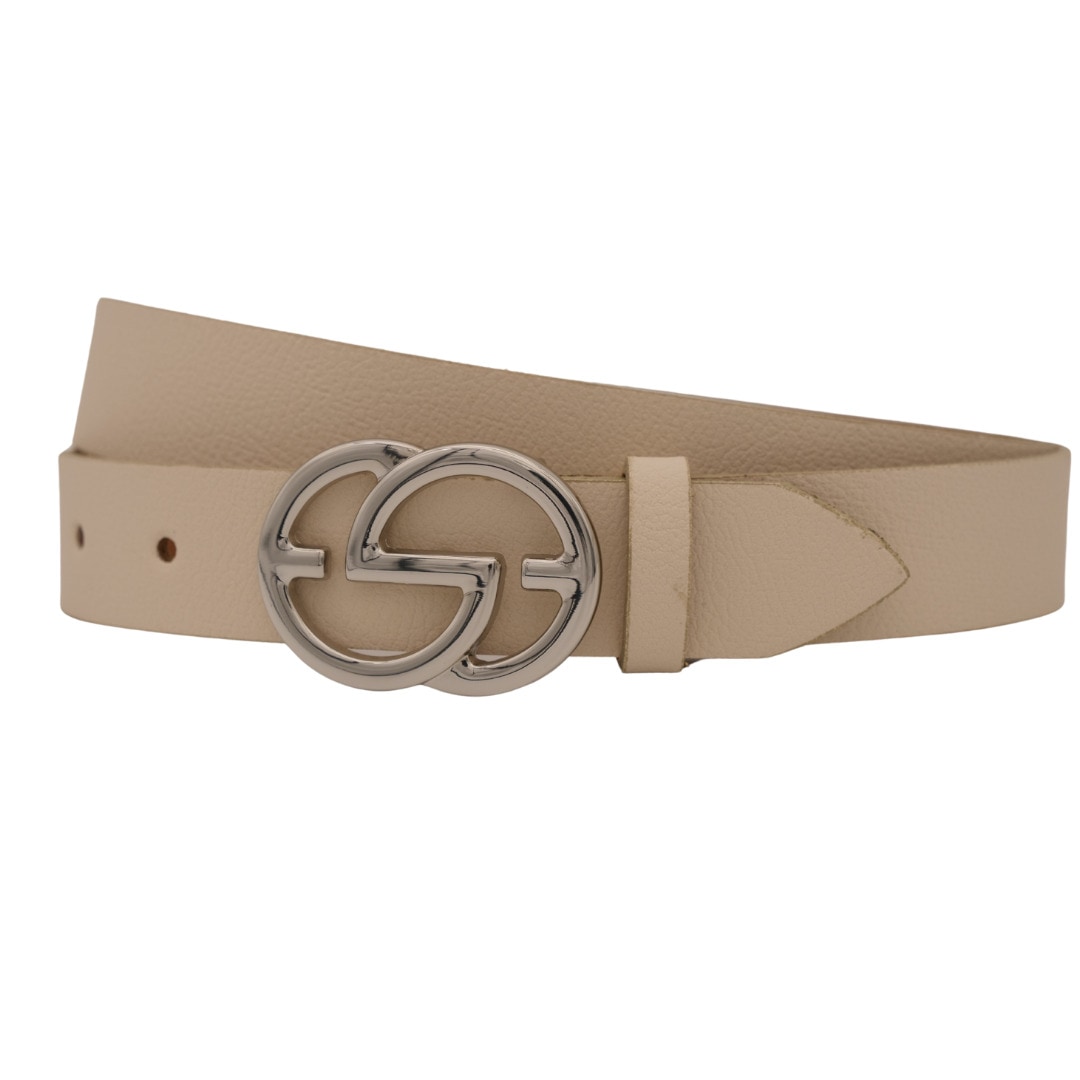 Ledergürtel ANNAMATONI "AnnaMatoni Ledergürtel Eno Ledergürtel Eno", Damen, Gr. TW90 - 105cm Gesamtlänge, beige (creme 105), 100% Leder, Gürtel Ledergürtel