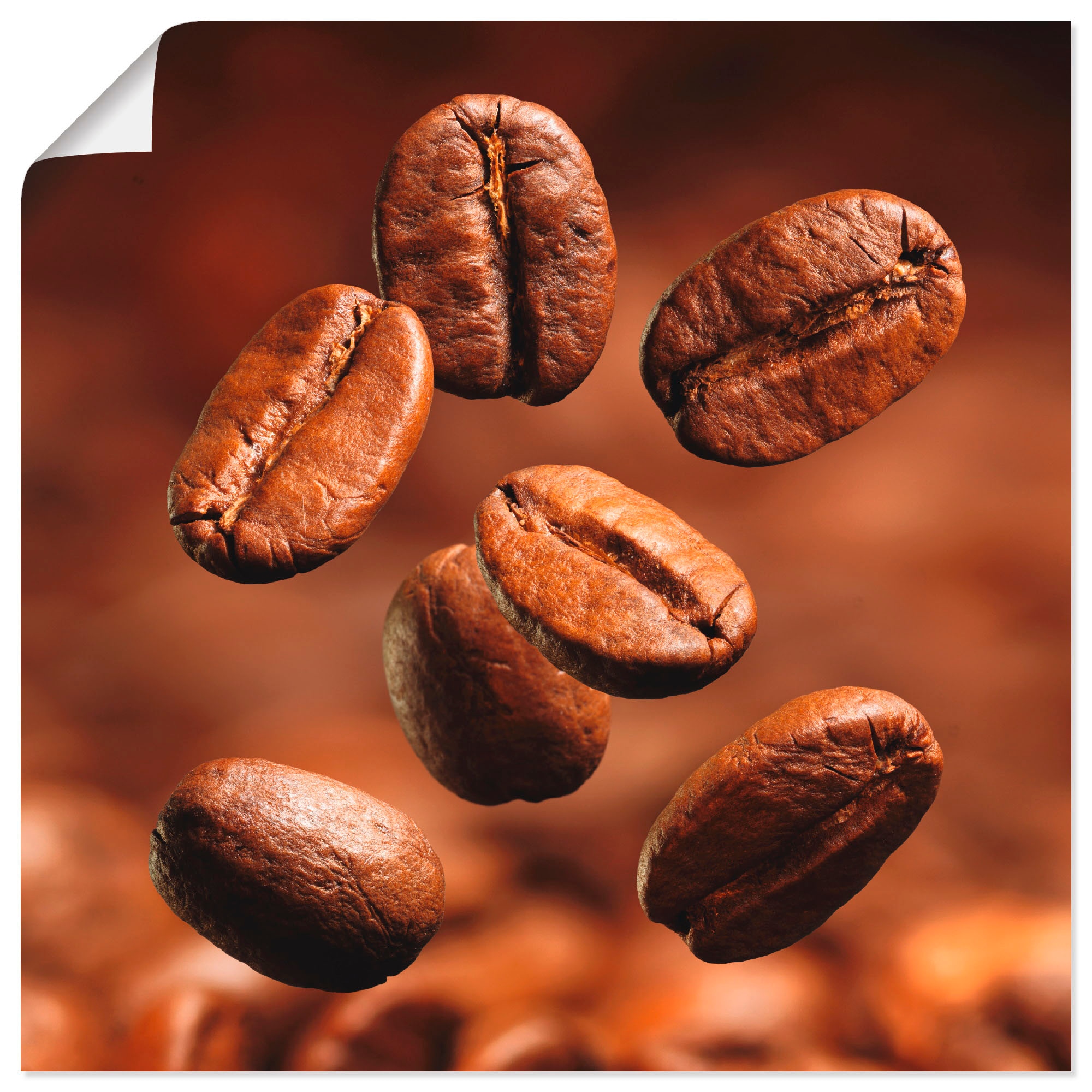 Artland Wandbild "Nahaufnahme von Kaffeebohnen" Getränke 1 Stk. tlg. als Le günstig online kaufen