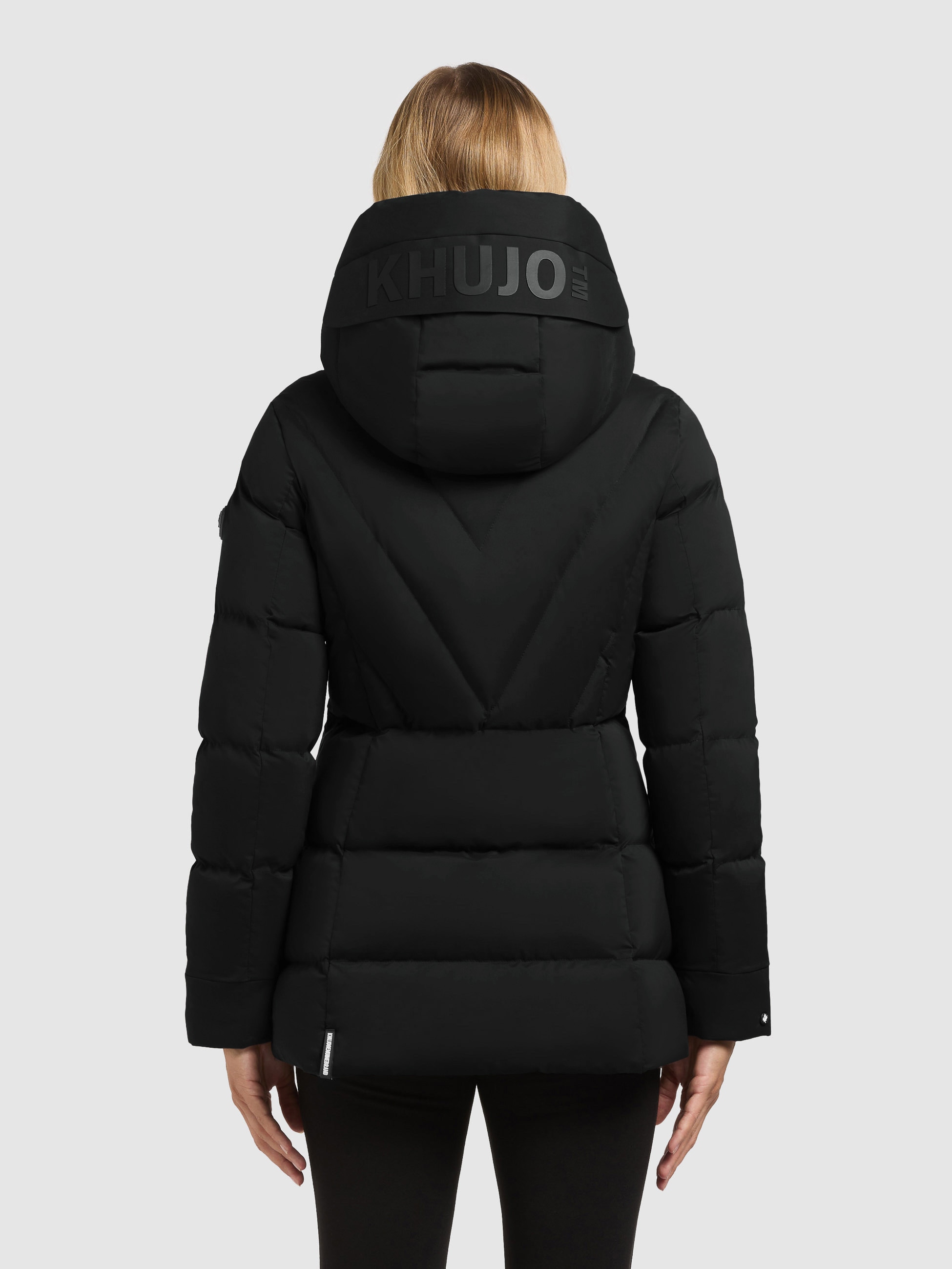 khujo Steppjacke »RABB« mit Kapuze Applikationen aus Lederimitat