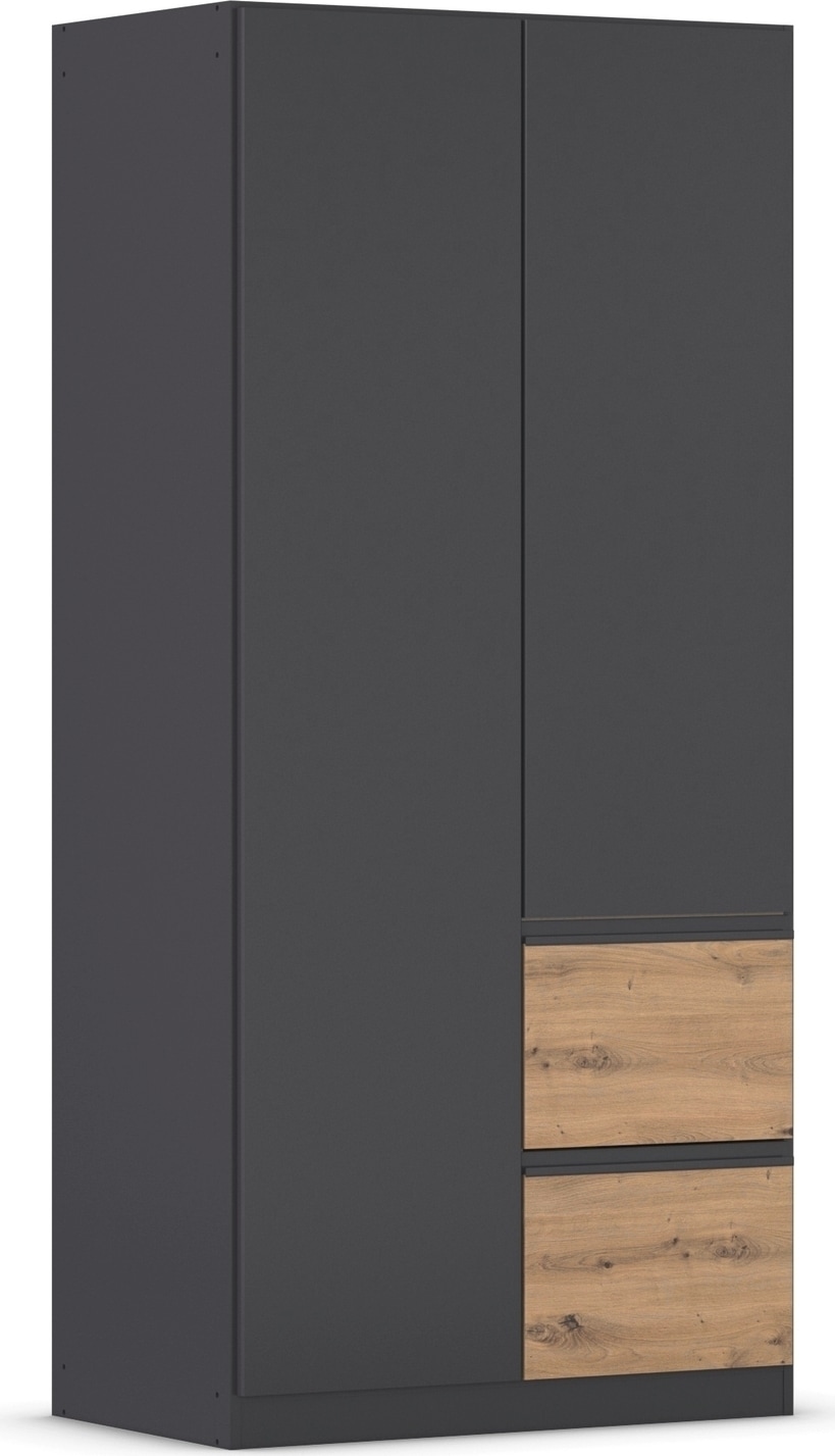 rauch 1100000002199 "Kleiderschrank Schrank Garderobe Wäscheschrank COSTA Breite 91 cm" in 3 Ausstattungen BASIC/CLASSIC/PREMIUM, Breite 91 cm grifflose Front mit Push-to-Open Funktion MADE IN GERMANY