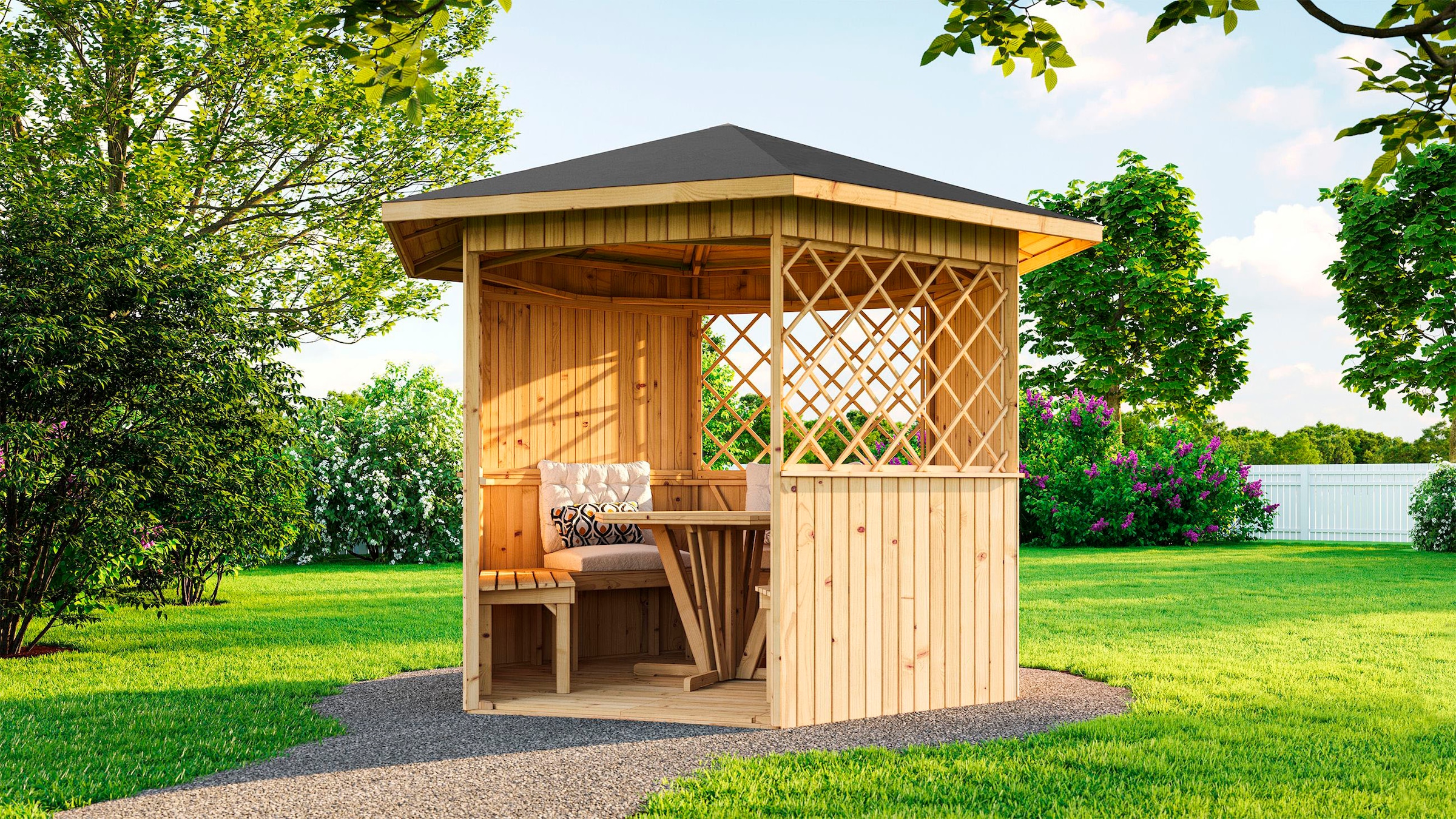 weka Pavillon »233 "Alles dabei"«, 18 mm Massivholzboden