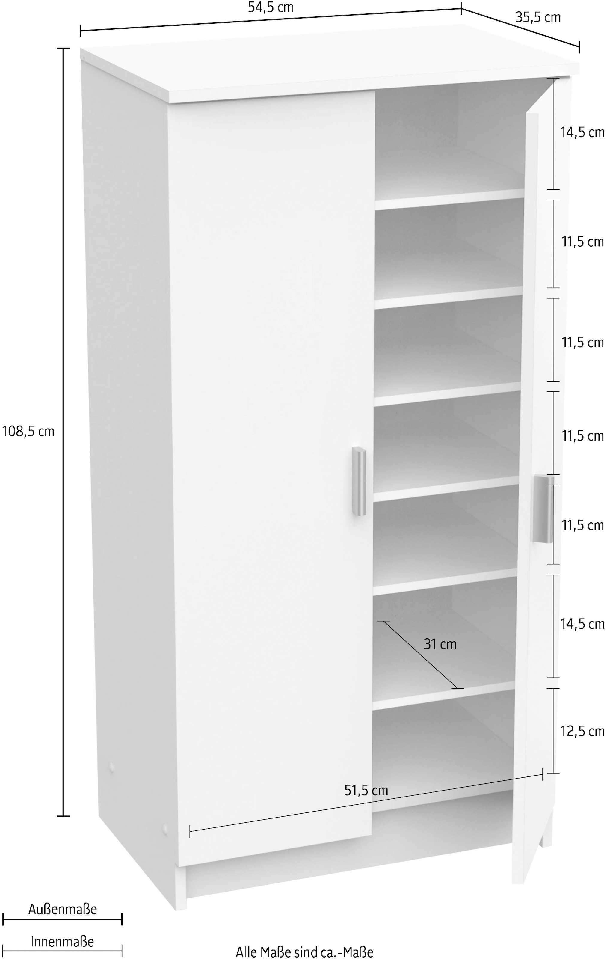 Demeyere GROUP Schuhschrank »SHOES Schuhschrank 2 türig«, viel Stauraum für alle Arten von Schuhen