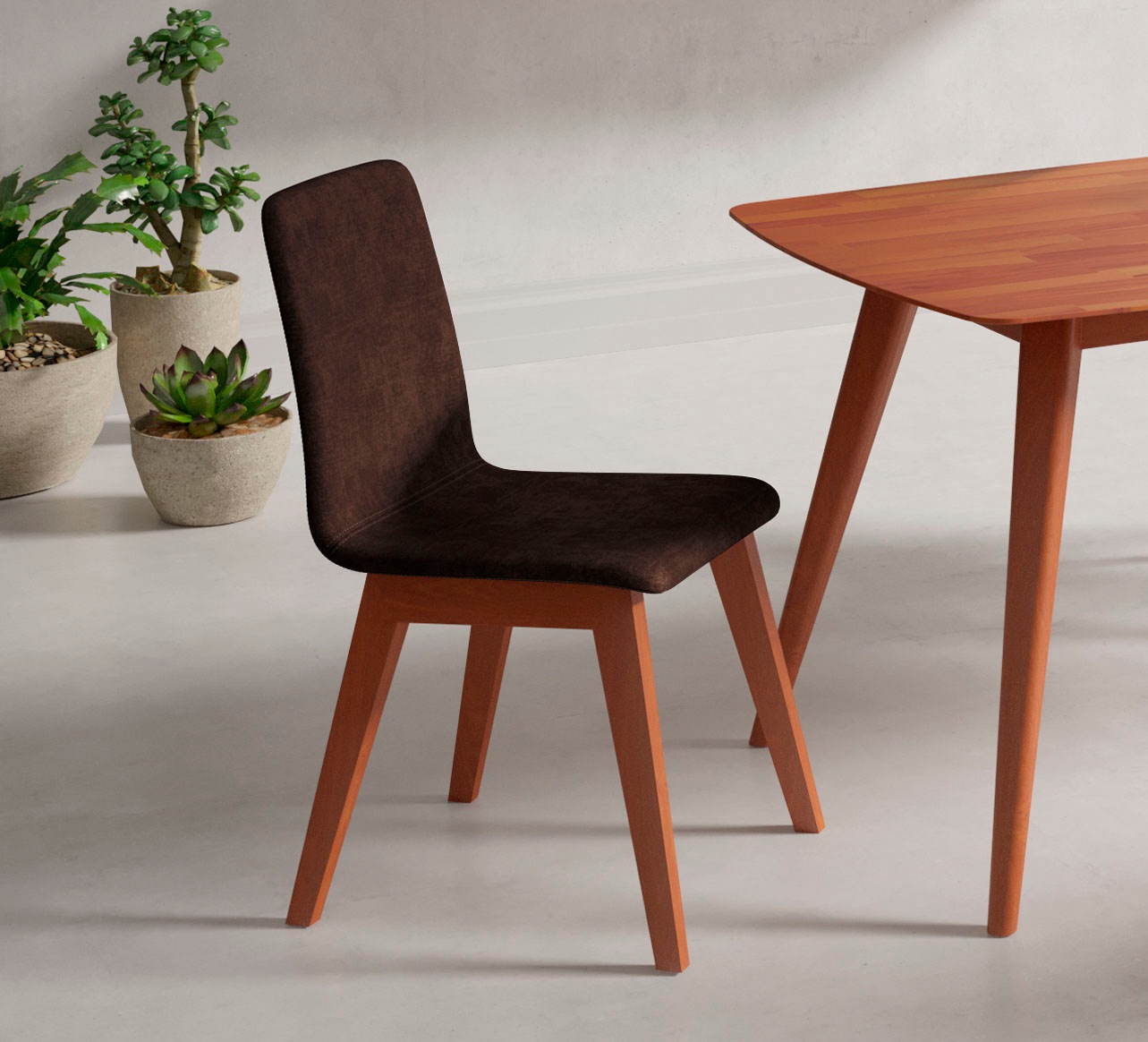 Stuhl INOSIGN, B:47cm H:88cm T:56cm, braun, Polyester, Esszimmer, Stühle, "Sandy", mit verschiedenen Stuhlbeinfarben und Farbvarianten, Sitzhöhe 47 cm