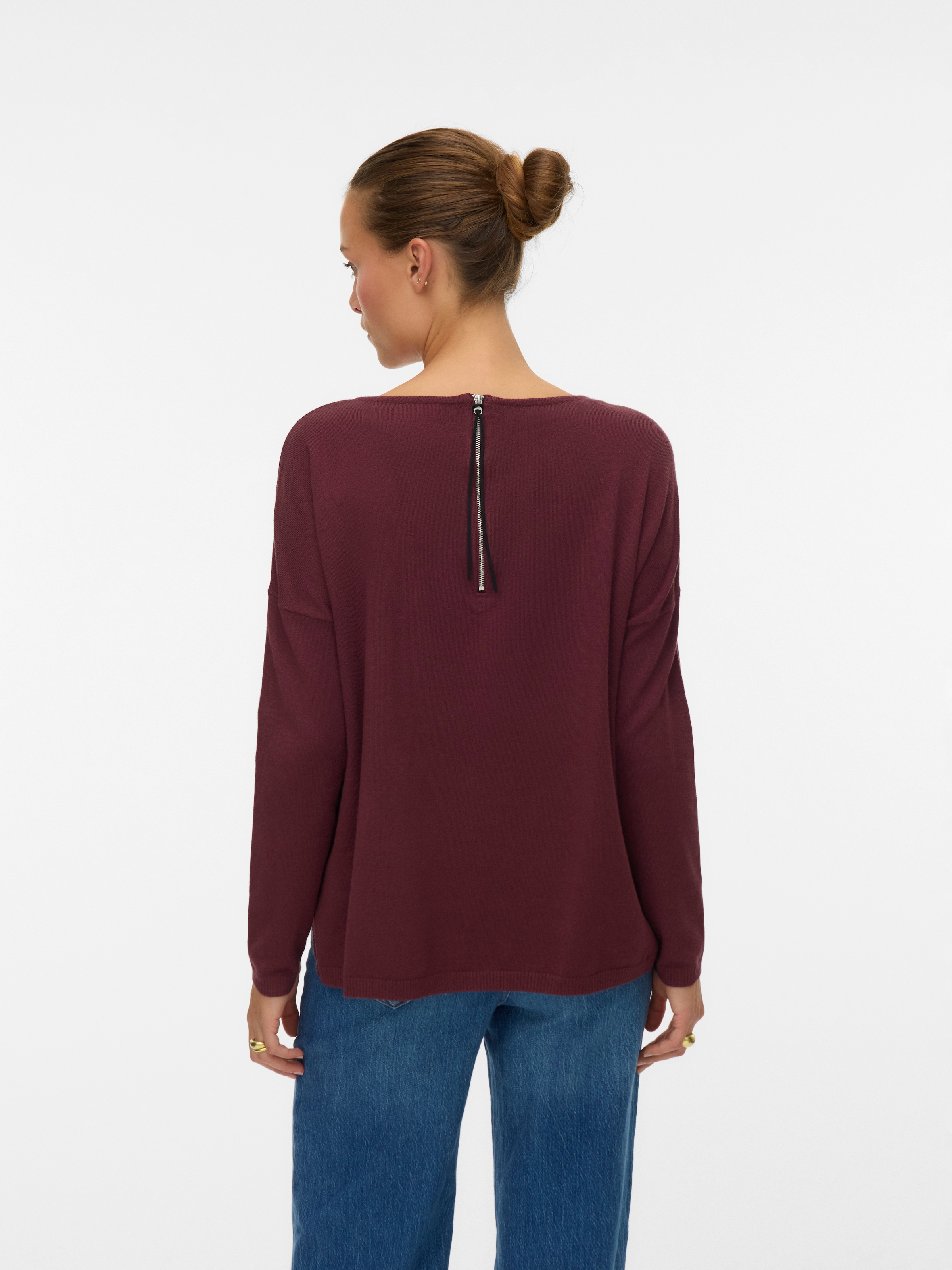 Vero Moda Rundhalspullover »VMBREEZE AURA LS ZIPPER BLOUSE NOOS«