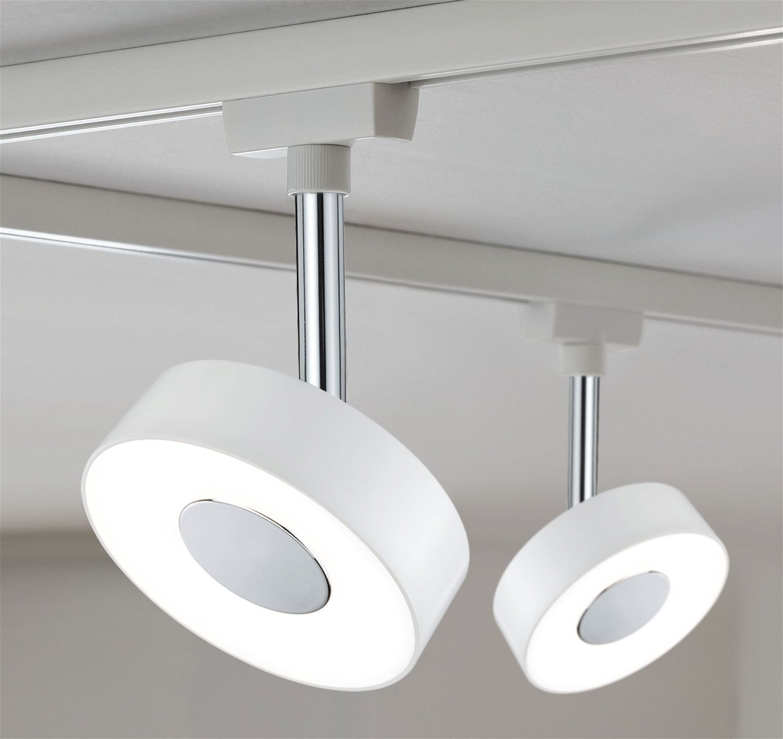 Paulmann Schienensystem-Leuchten »URail Schienenspot Circle Einzelspot 222lm 5,3W 2700K 230V Chrom matt«, dimmbar, Einzelspot