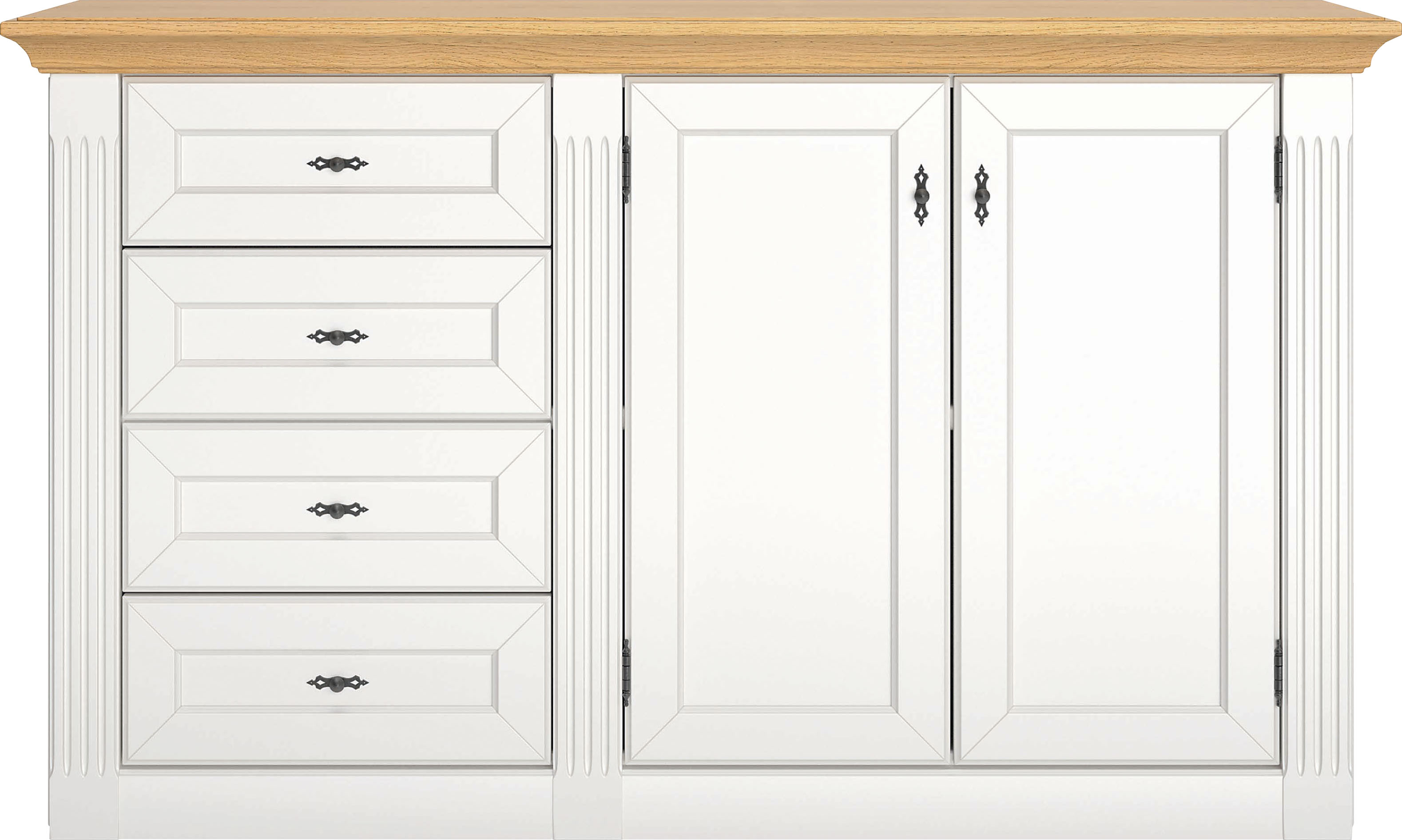 WEHRSDORFER Sideboard Maisonette, mit 2 Türen und 4 seitlichen Schubkästen, Breite 141 cm