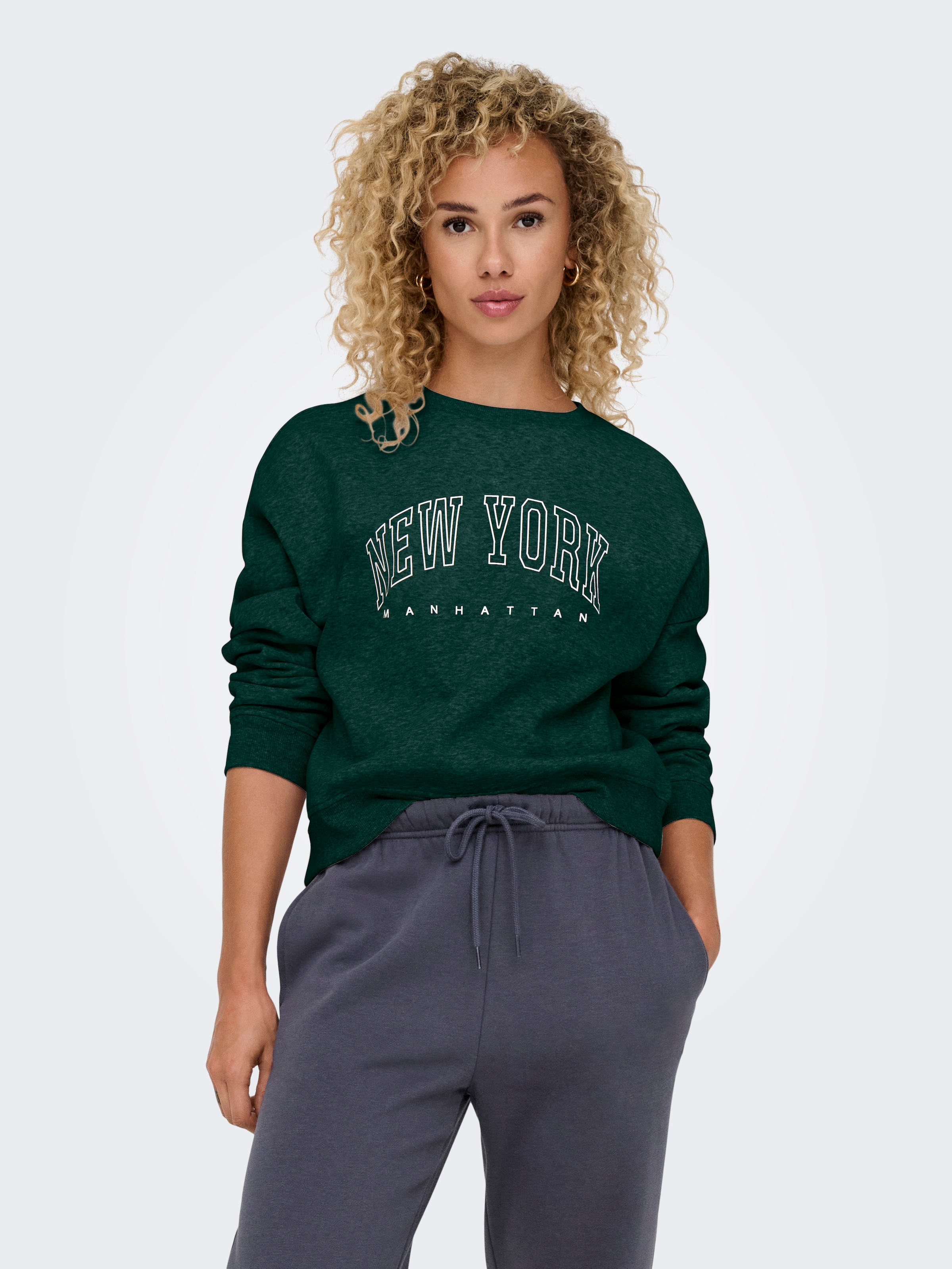 ONLY Sweatshirt "ONLSWEAT L/S CREW OVERSIZE STATE SWT" günstig online kaufen