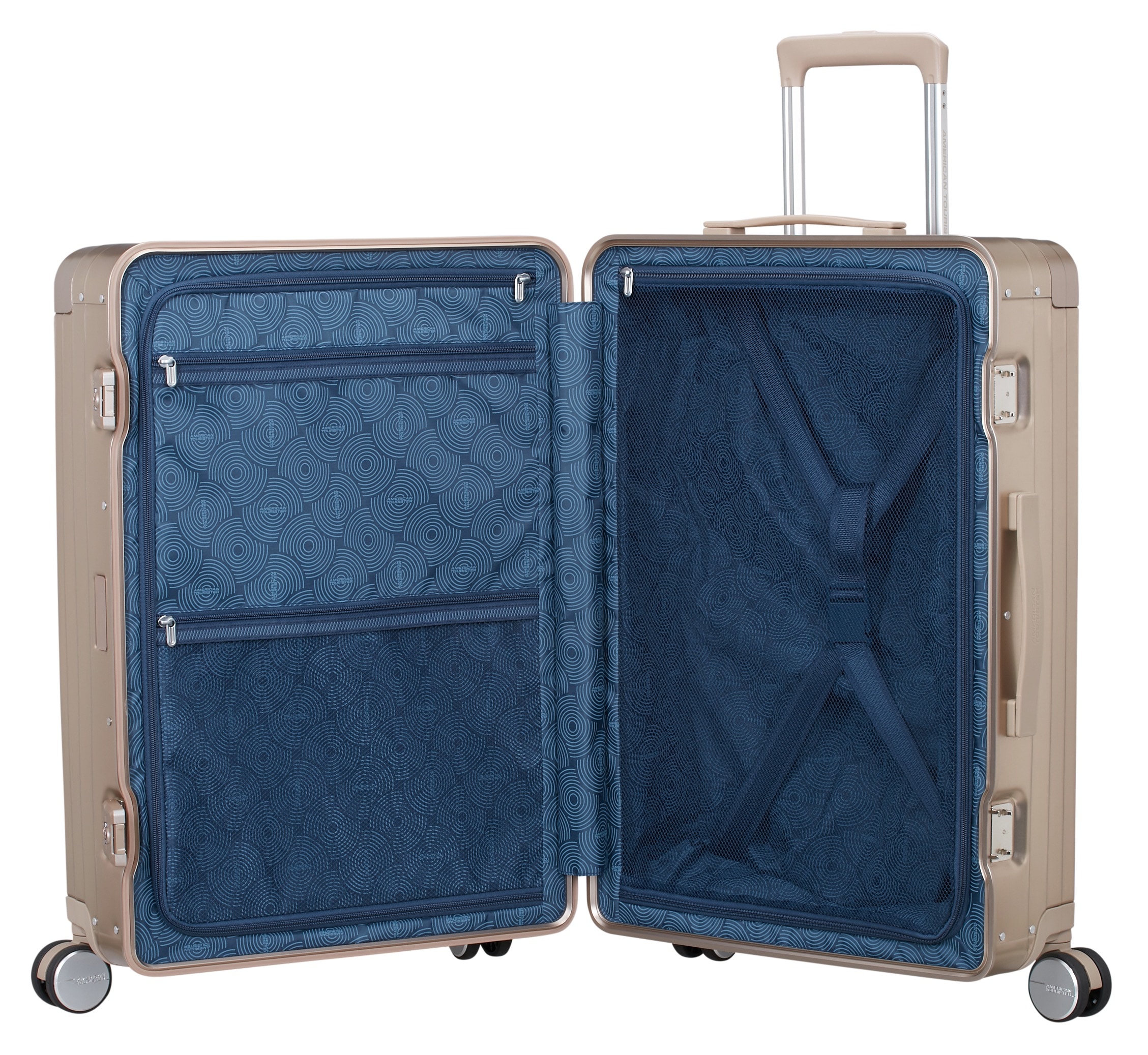 American Tourister® Hartschalen-Trolley »SOUNDBOX ALU, verschiedene Größen und Farben«, 4 Rollen, Hartschalen-Koffer zwei TSA-Schlösser Aluminium-Koffer