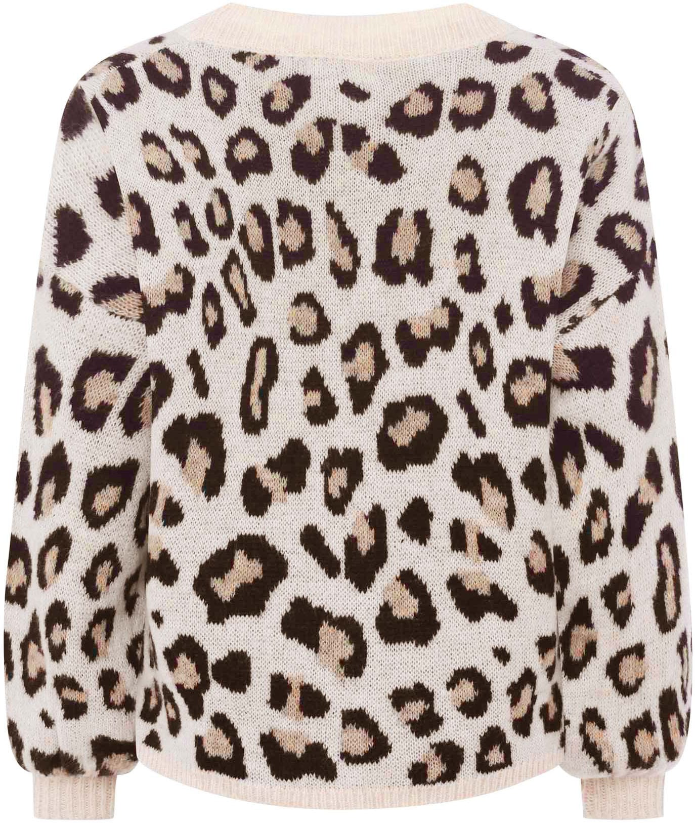 Zwillingsherz Strickjacke »"Big Leo"«, mit Knöpfen und auffallendem Leo Muster, One Size