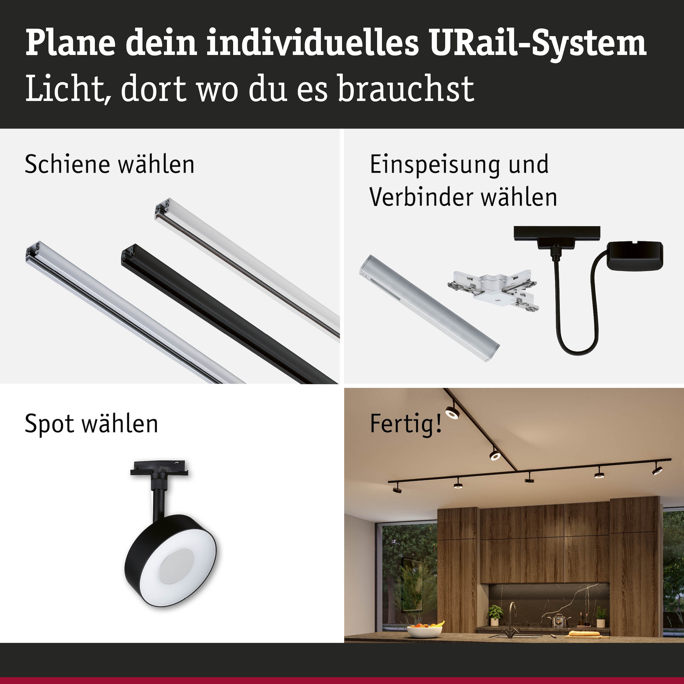 Paulmann Schienensystem-Leuchten »URail Spot Circle 1x5W 2700-4000K 230V« LED-Modul 1 Stk. Farbwechsler 3-Step-Dim