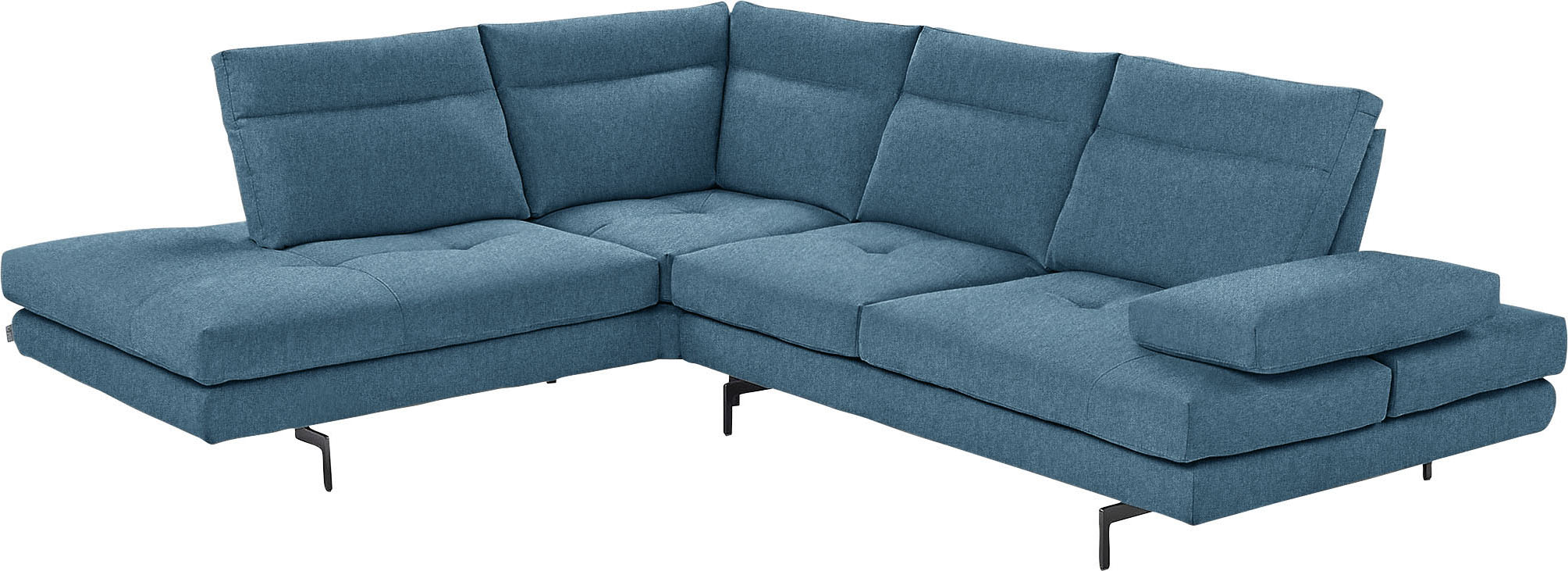 CALIA ITALIA Ecksofa "Toby Wing, B/T: 288/232 cm, Designsofa mit sensationellem Sitzkomfort" L-Form, Sitztiefenverstellung, funktionale Ecke, Füße in schwarz matt