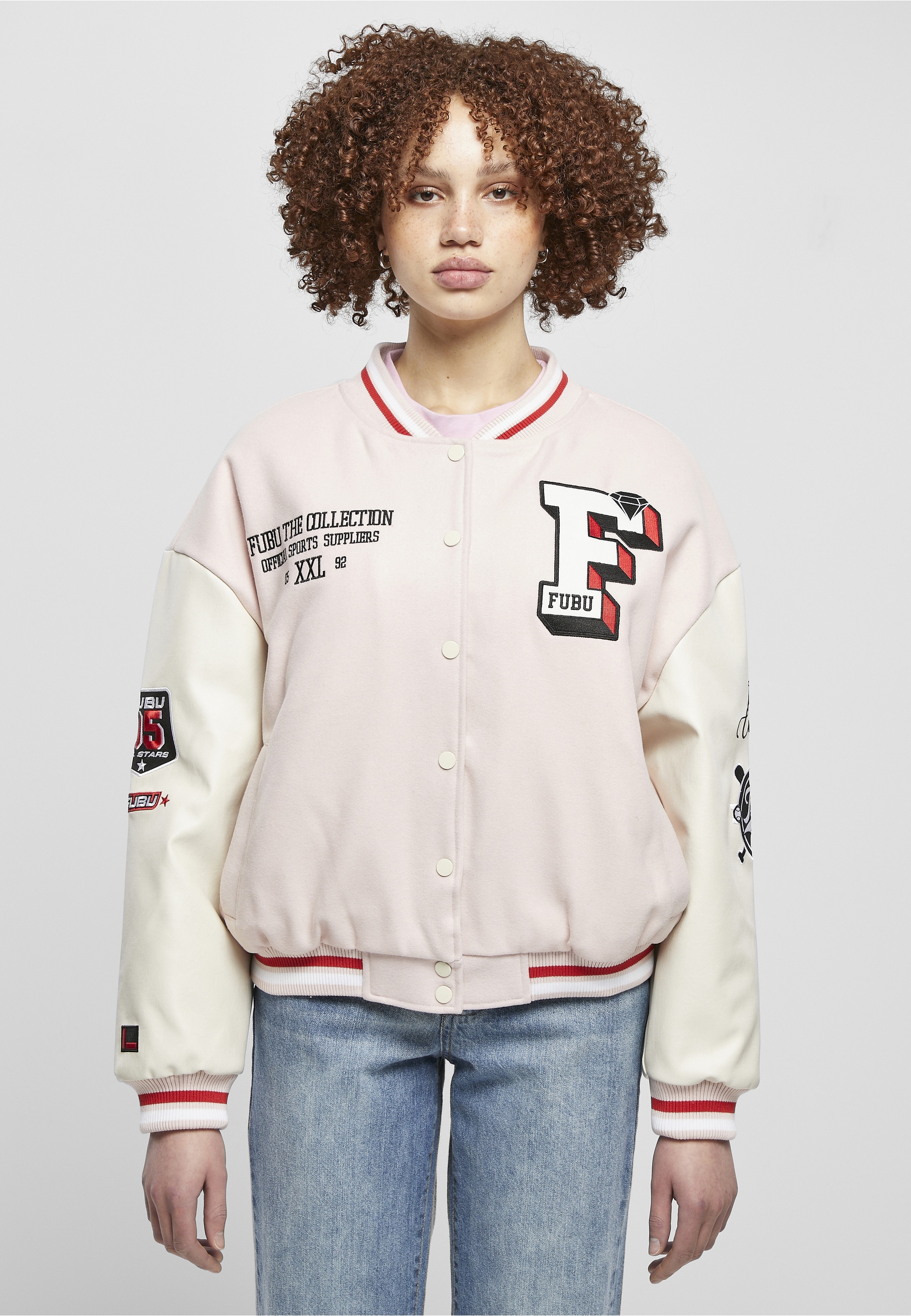 Fubu Anorak »Fubu Damen FW231-017-2 FUBU College Varsity Jacket« 1 Stk. tlg. ohne Kapuze