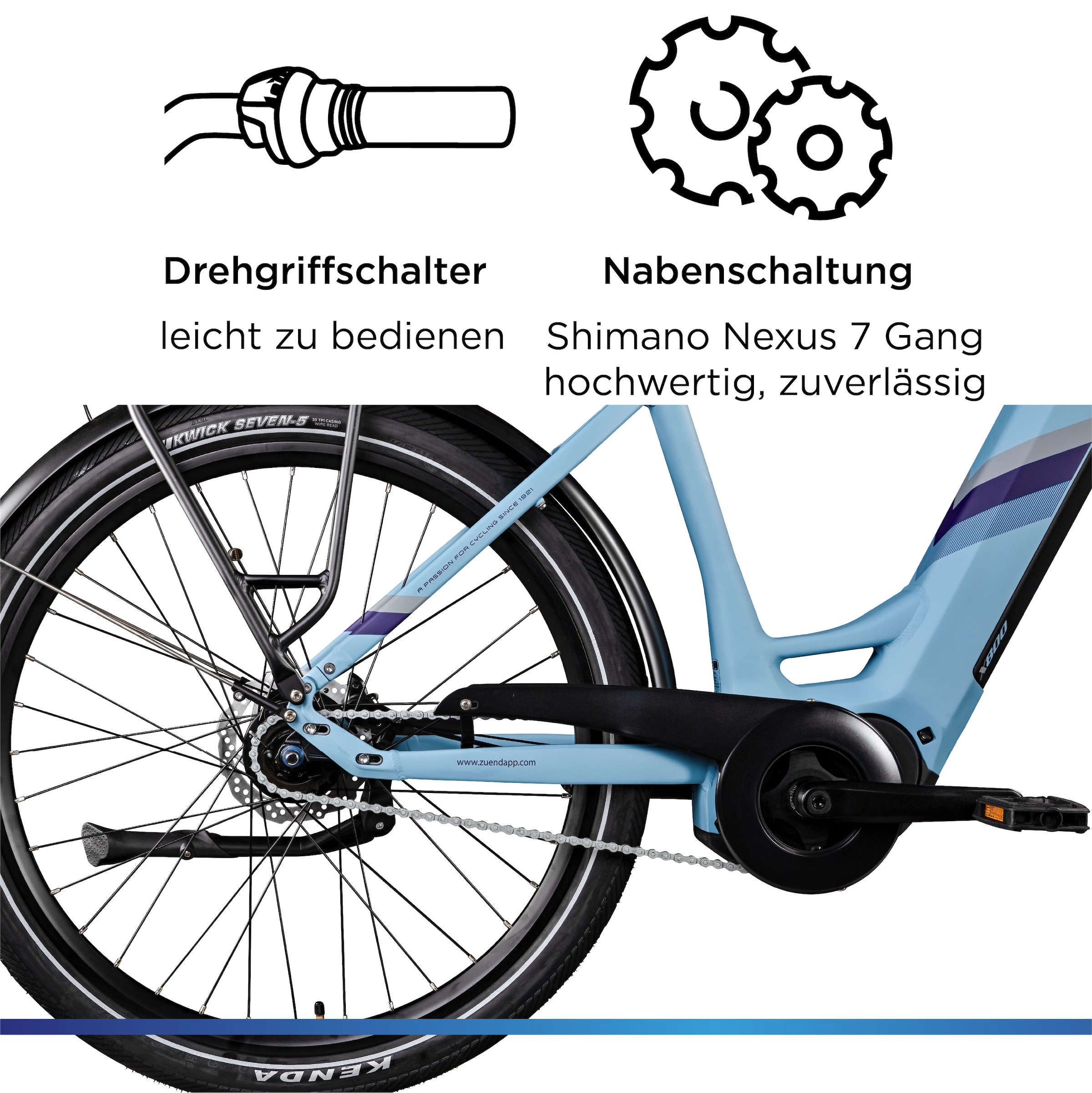 Zündapp »X800« 7 Gang Nabenschaltung Mittelmotor 250 W Pedelec, Elektrofahrrad für Damen und Herren