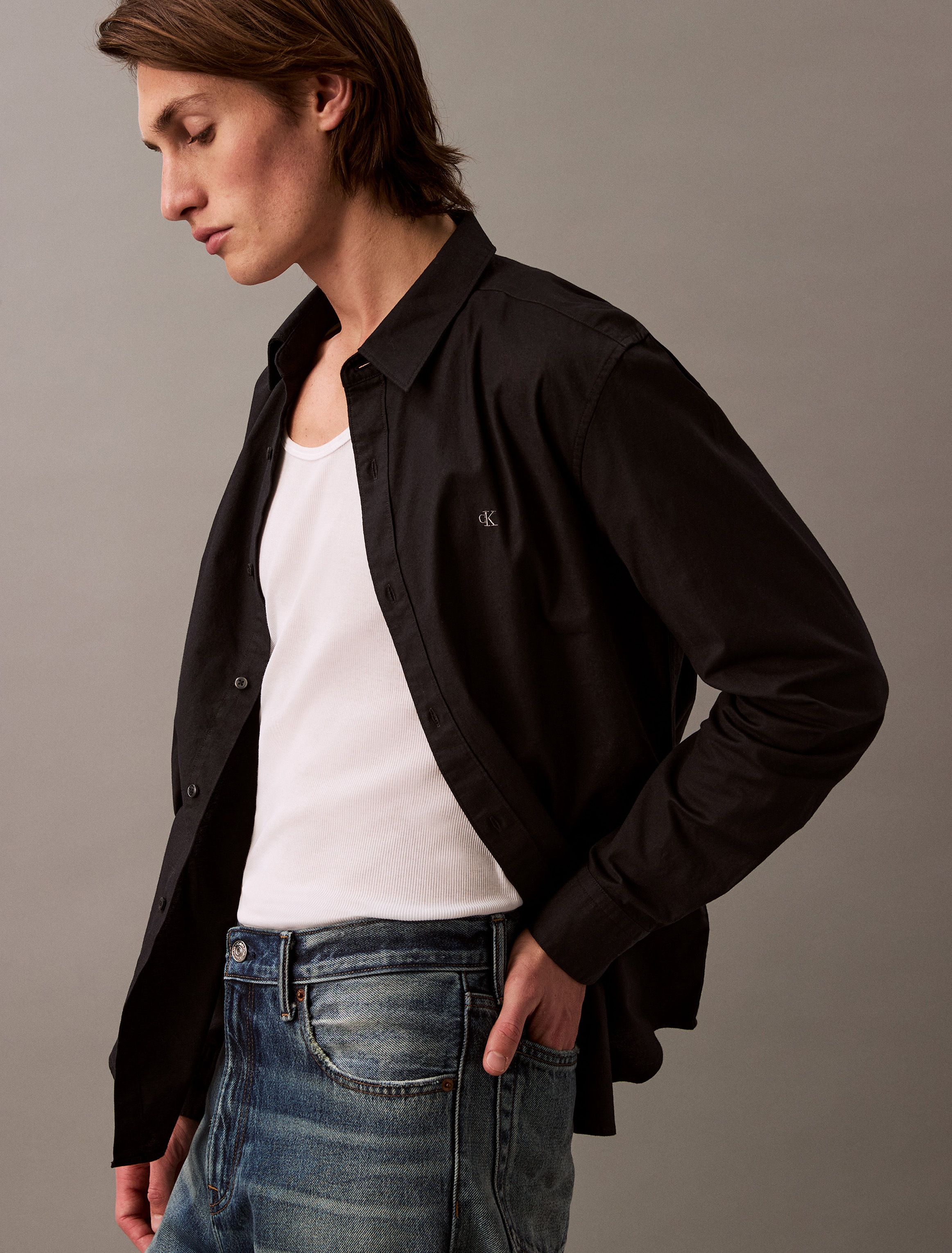 Thumbnail - Calvin Klein Jeans Langarmhemd "LS SOLID OXFORD CLASSIC SHIRT", Mit Rundhalsausschnitt