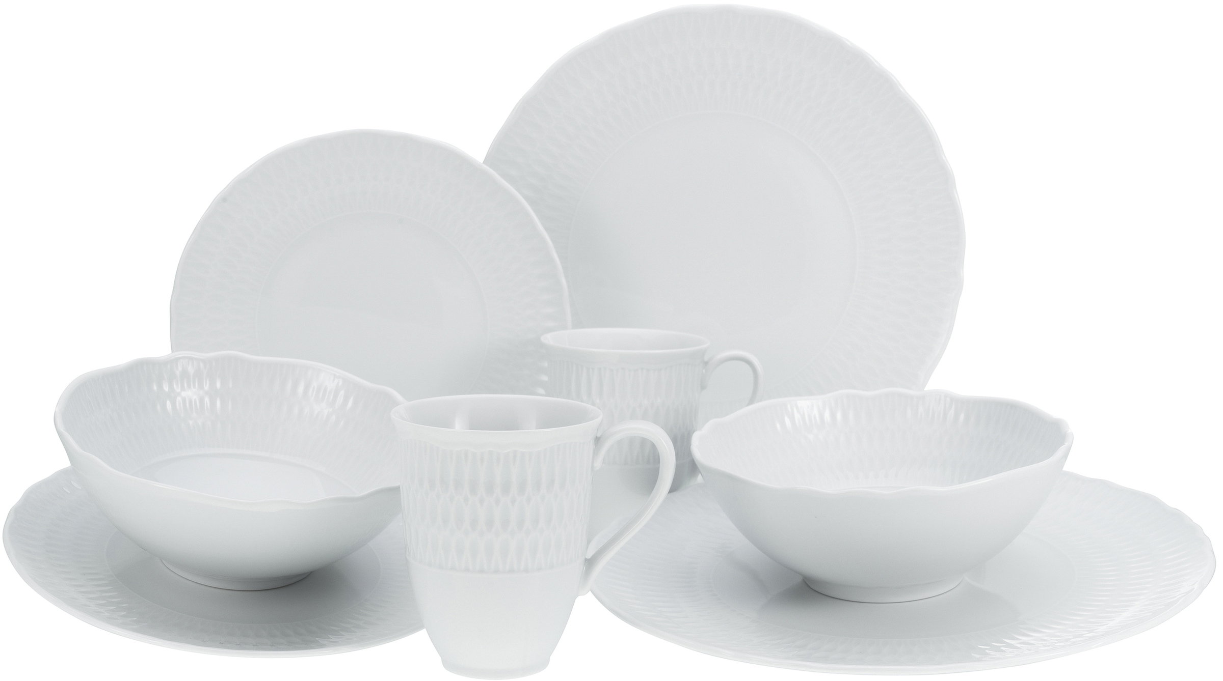 Relief, Personen), elegantes (Set, tlg., Tafelservice | CreaTable im 8 BAUR Set, Teile, 8 »Geschirr-Set Sofia«, 2 Kaffeeservice für Personen Kombiservice für Service, 2 klassisch und