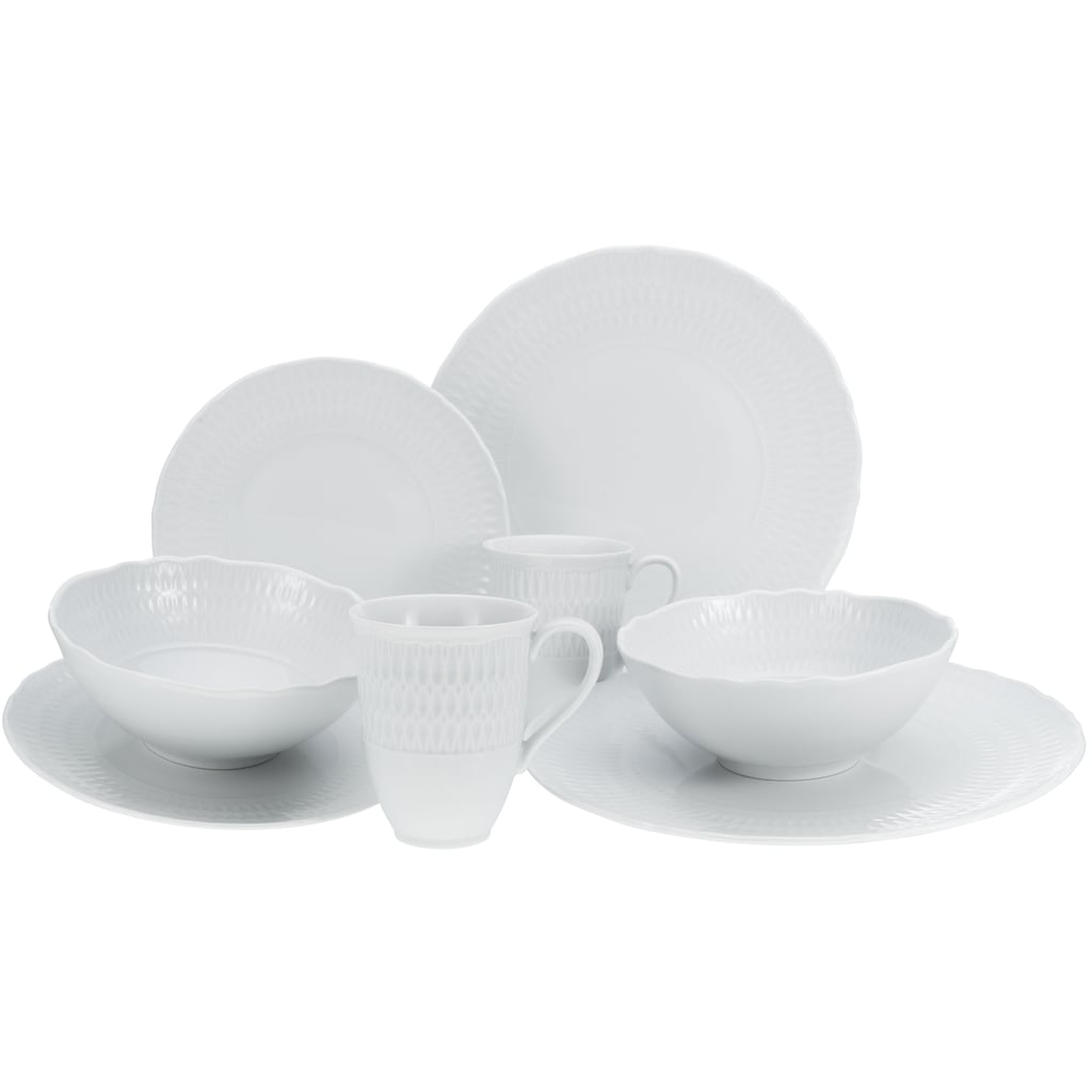 CreaTable Kombiservice »Geschirr-Set Sofia«, (Set, 8 tlg., Kaffeeservice und Tafelservice im Set, für 2 Personen)