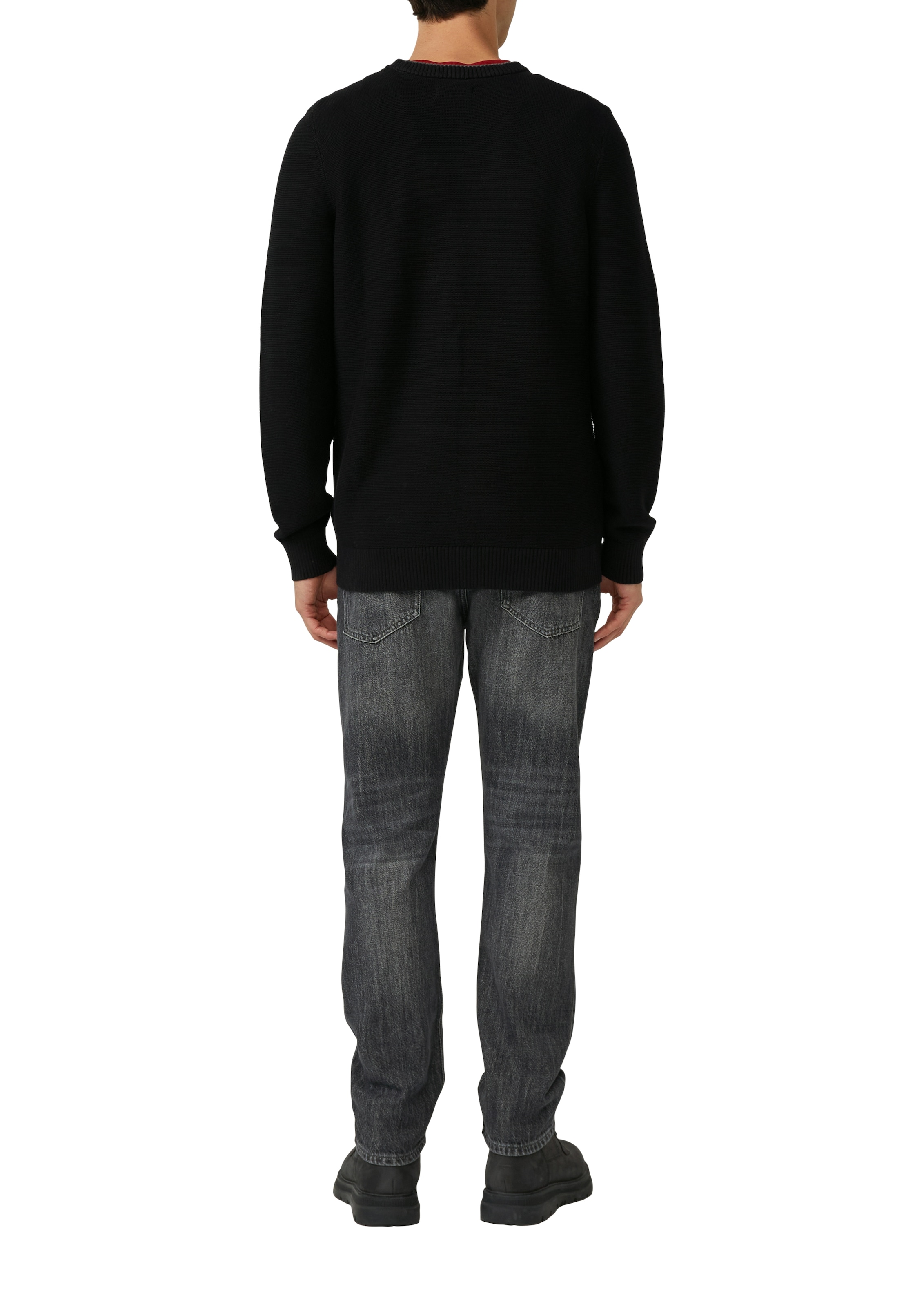 s.Oliver Strickpullover aus strukturierter Qualität, mit Logo-Badge, Regular Fit