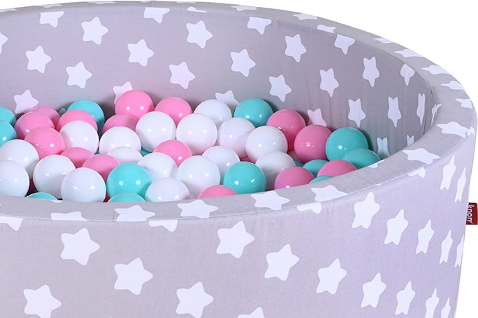 Knorrtoys® Bällebad »Soft, Grey White Stars«, mit 300 Bällen rose/creme/lightBlue; Made in Germany