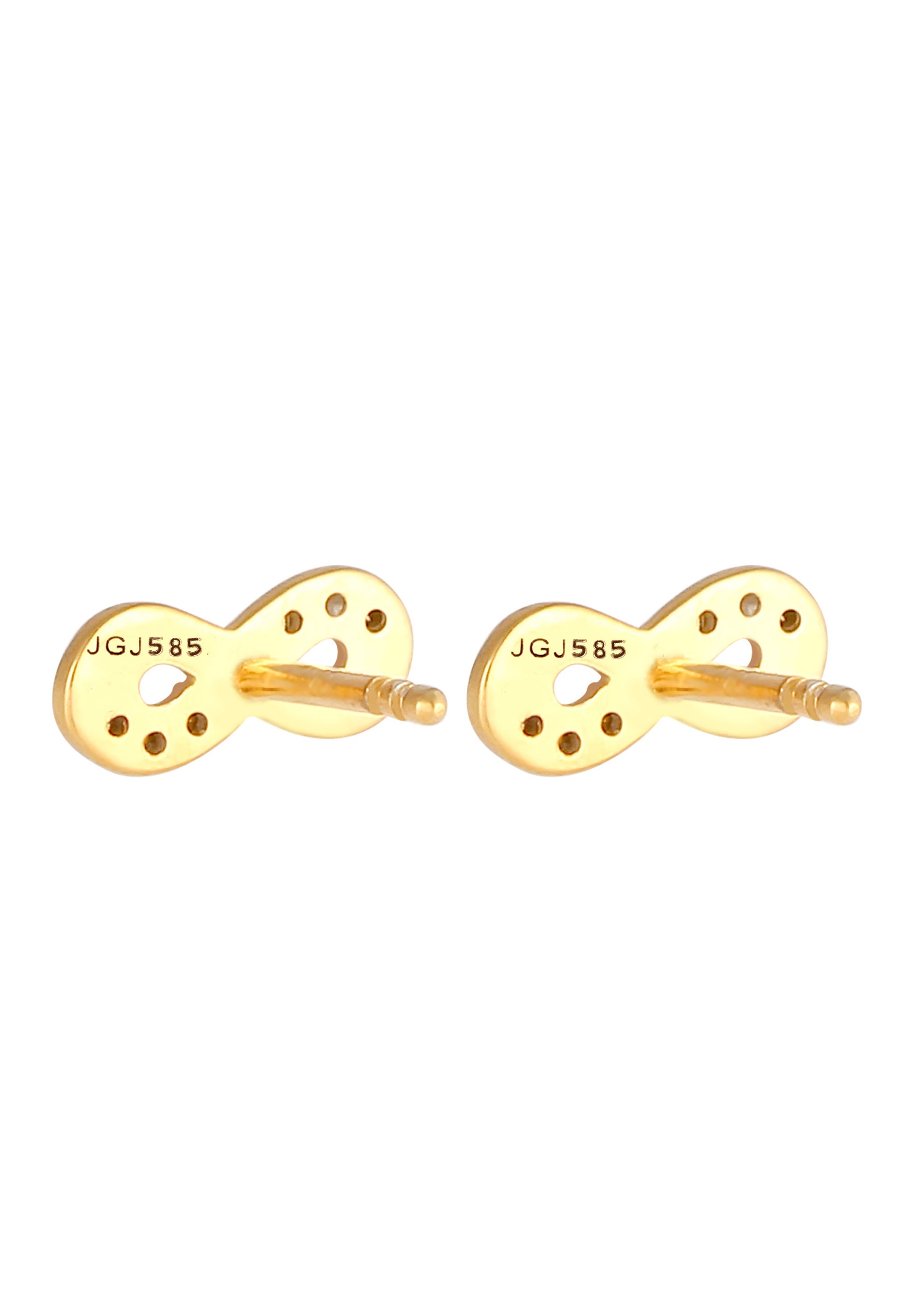 Elli DIAMONDS Paar Ohrstecker »Infinity Diamant (0.06 ct.) Liebe 585 Gelbgold«