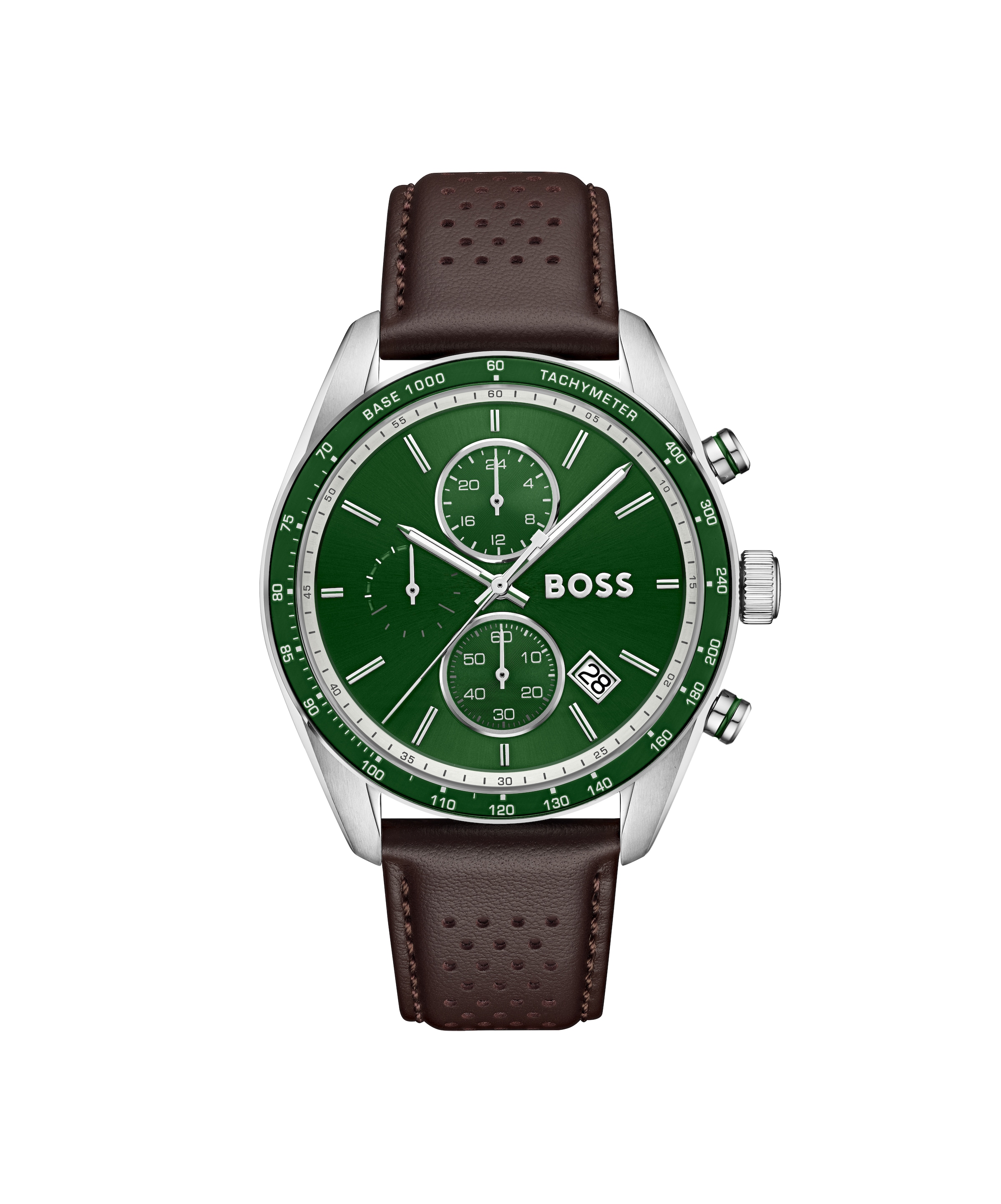 BOSS Chronograph »GRAND PRIX« Quarzuhr, Armbanduhr, Herrenuhr, Lederarmband, analog, Tag